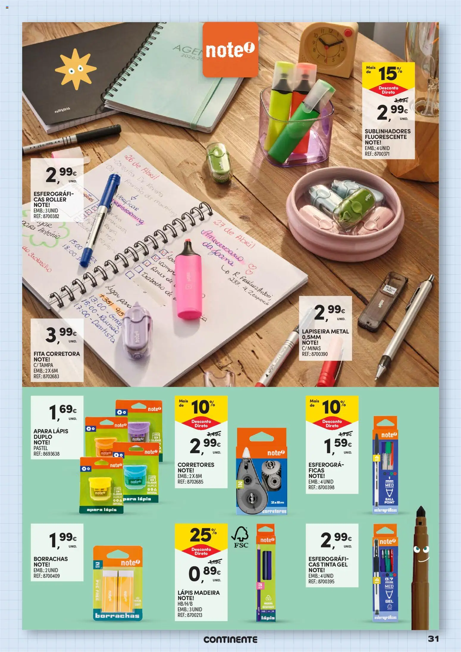 Continente Regresso às Aulas Na escola de toda a gente │ válido de 11/08/2026 | Página: 31 | Produtos: Tinta