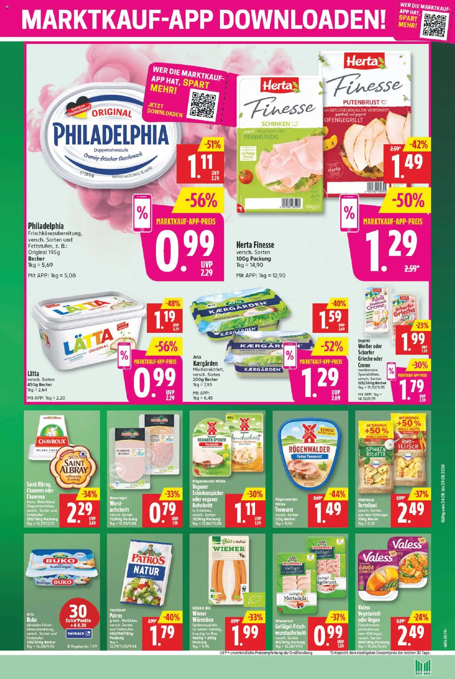 Marktkauf Prospekt – gültig ab 24.08.2026 | Seite: 11 | Produkte: Mühle, Philadelphia, Patros, Herta finesse