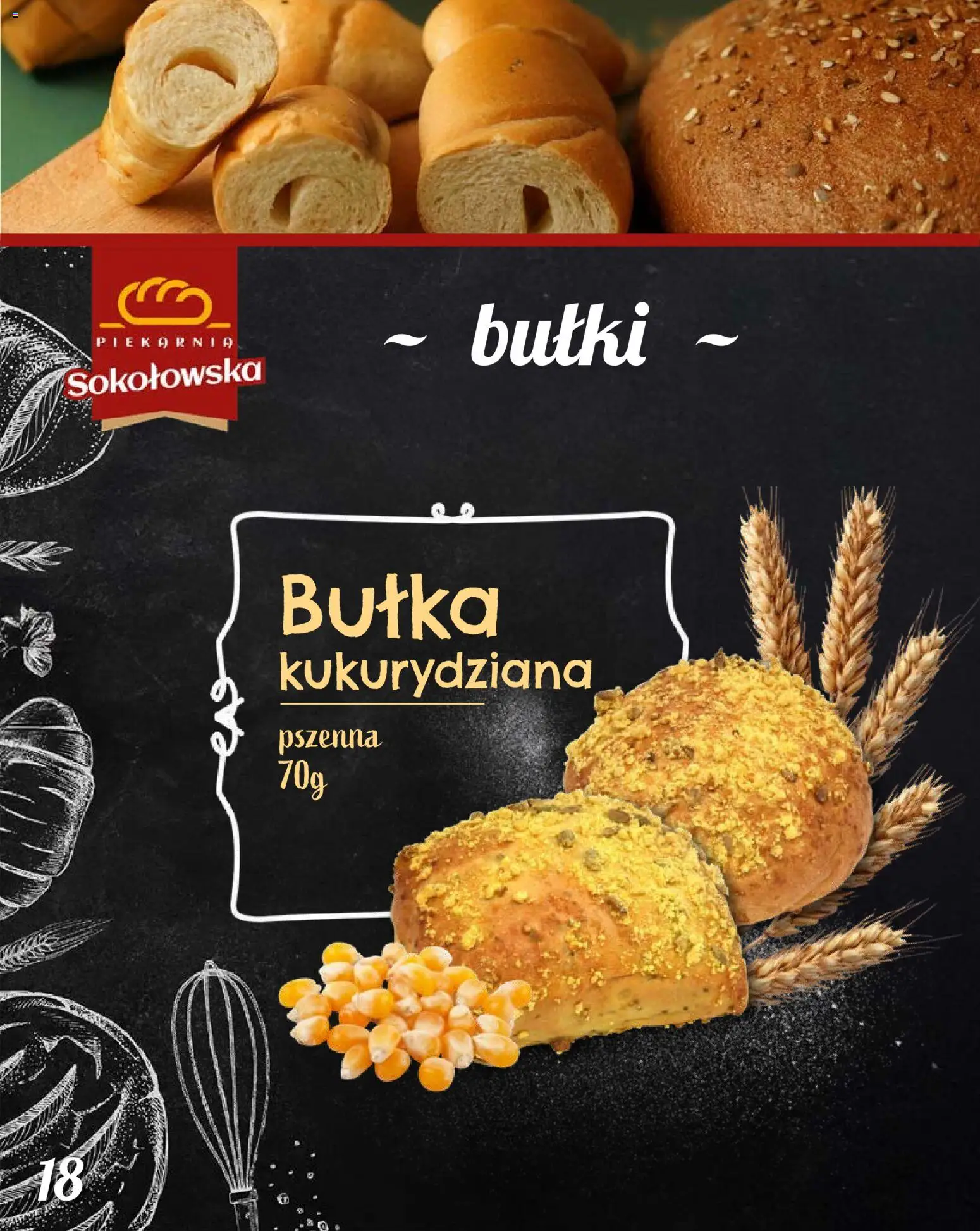 Topaz Gazetka - Piekarnia Sokołowska od 01.02.2026 | Strona: 18 | Produkty: Bułki, Piekarnia, Bułka