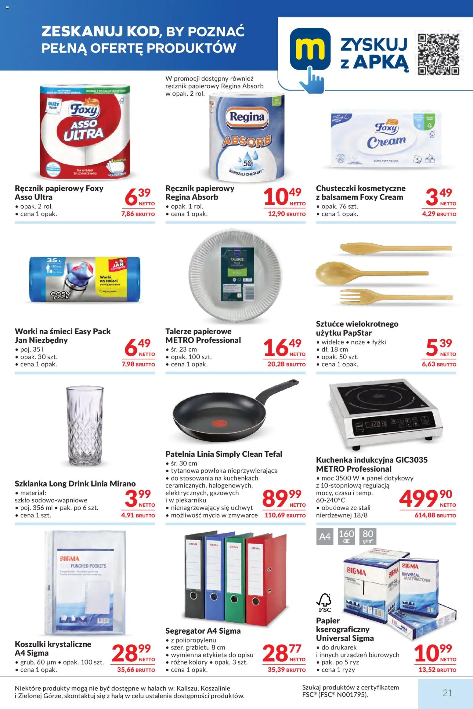 Makro gazetka od 18.08.2026 | Strona: 21 | Produkty: Noże, Kuchenka, Ręcznik papierowy, Kuchenka indukcyjna