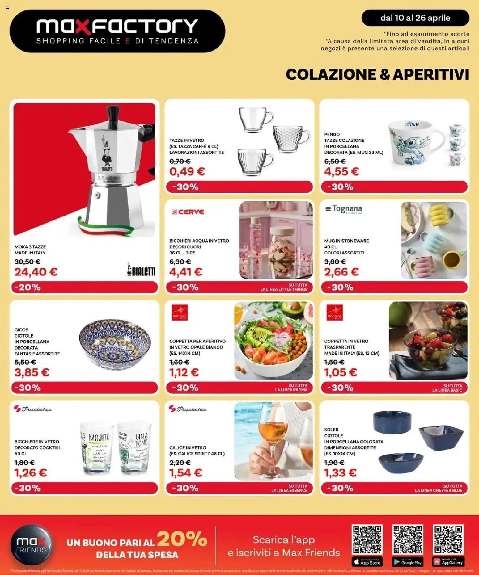 Volantino Max Factory del 10.04.2026 | Pagina: 7 | Prodotti: Calice, Caffè, Gin, Aperitivo