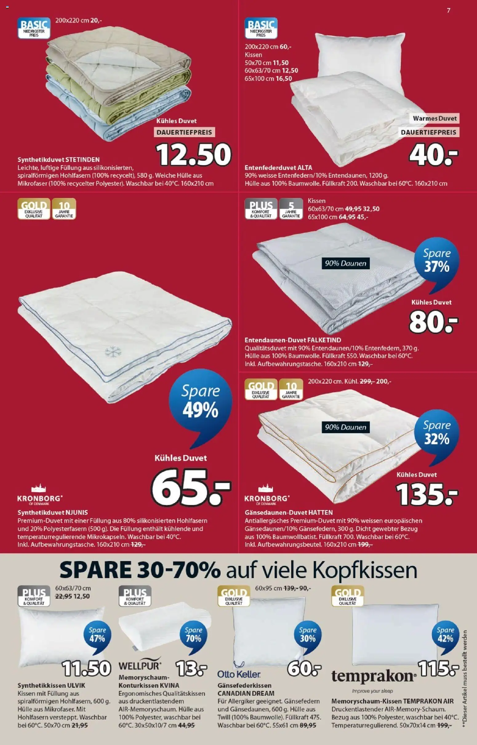 JYSK aktionen – gültig ab 09.06.2026 | Seite: 7 | Produkte: Kissen, Kopfkissen, Hülle