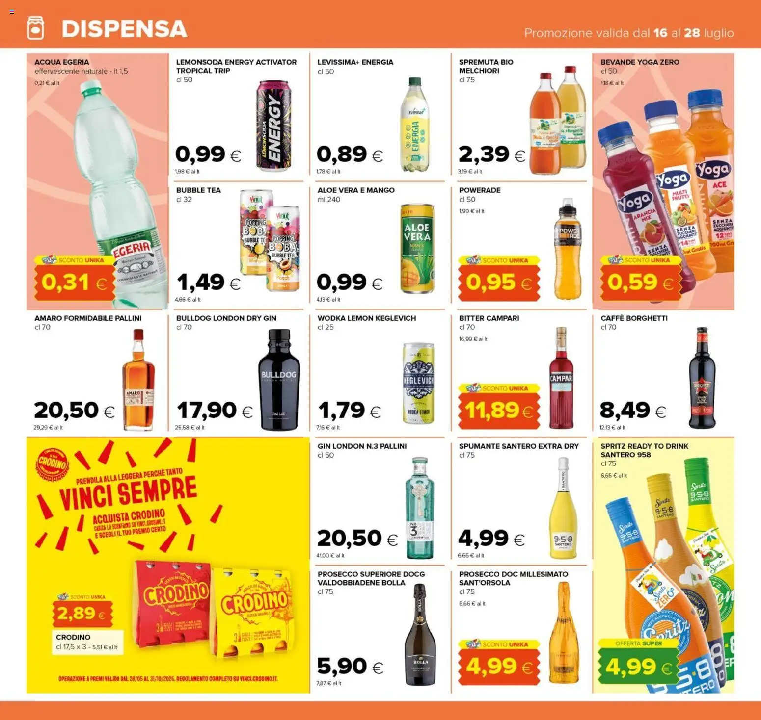 Volantino Tigre del 16/07/2026 | Pagina: 20 | Prodotti: Caffè, Acqua, Mango, Spumante