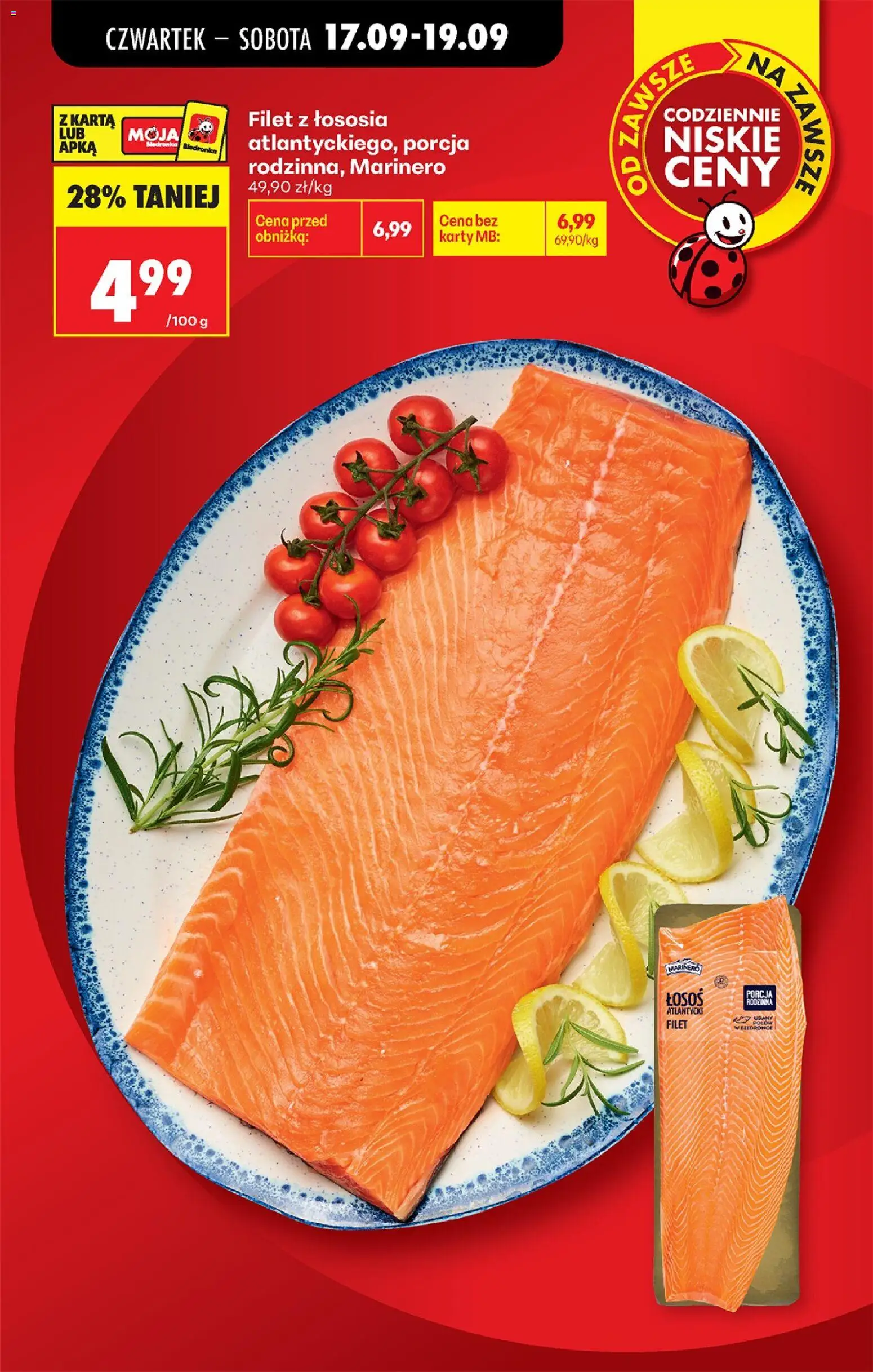 Biedronka Polsko leták - Codziennie niskie ceny od 17.09.2026 | Strana: 13 | Produkty: Losos, Filet, Karty