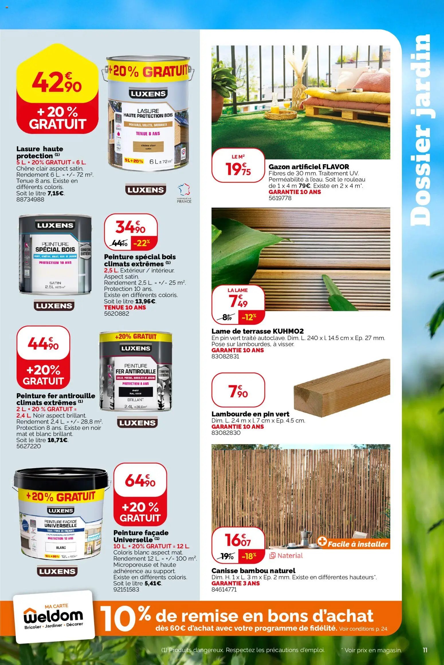 {H1} | Page: 11 | Produits: Rouleau, Gazon, Mobilier de jardin, Abri de jardin