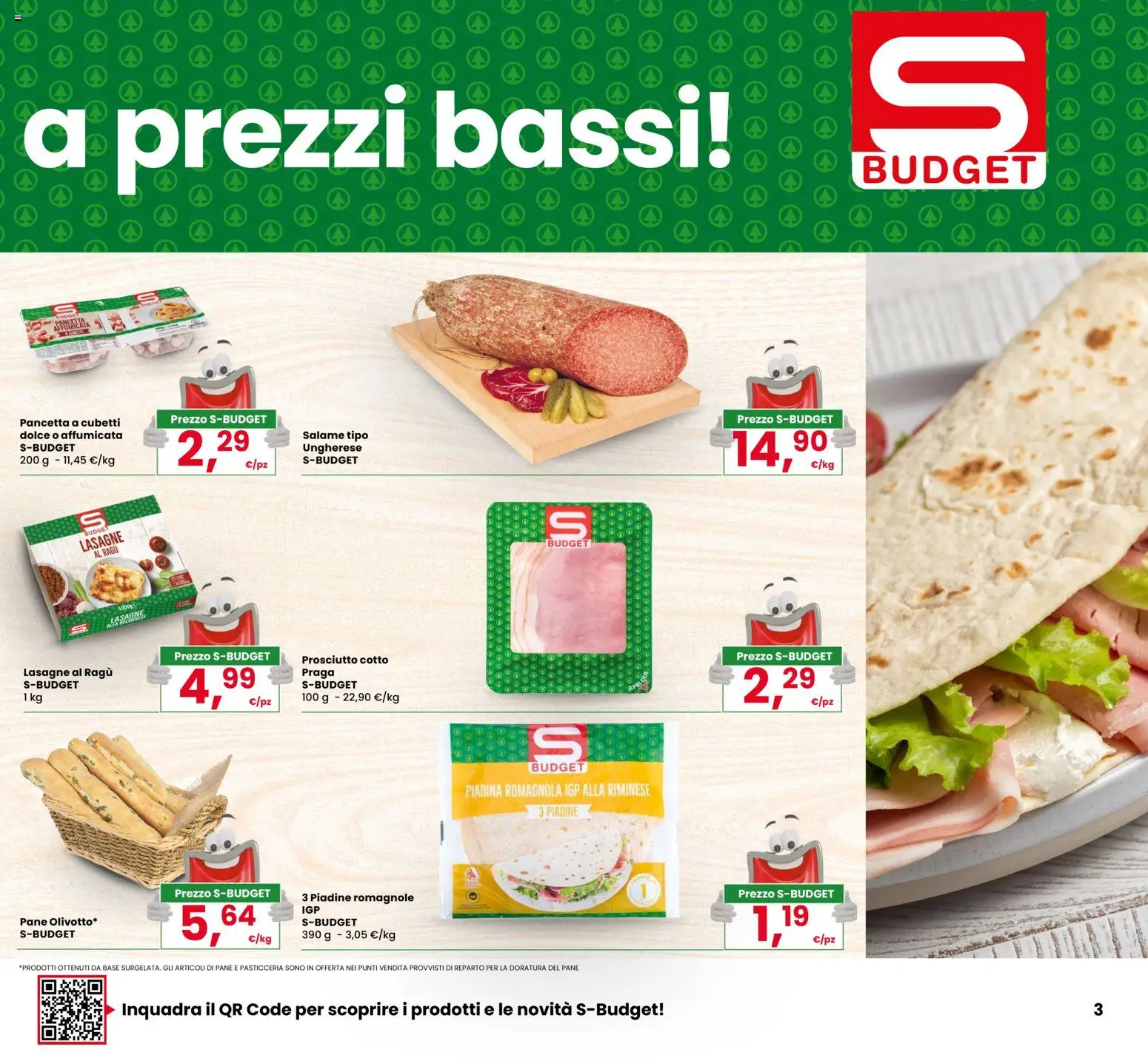 Volantino Despar del 22.04.2026 | Pagina: 3 | Prodotti: Pane, Salame, Pancetta, Ragú