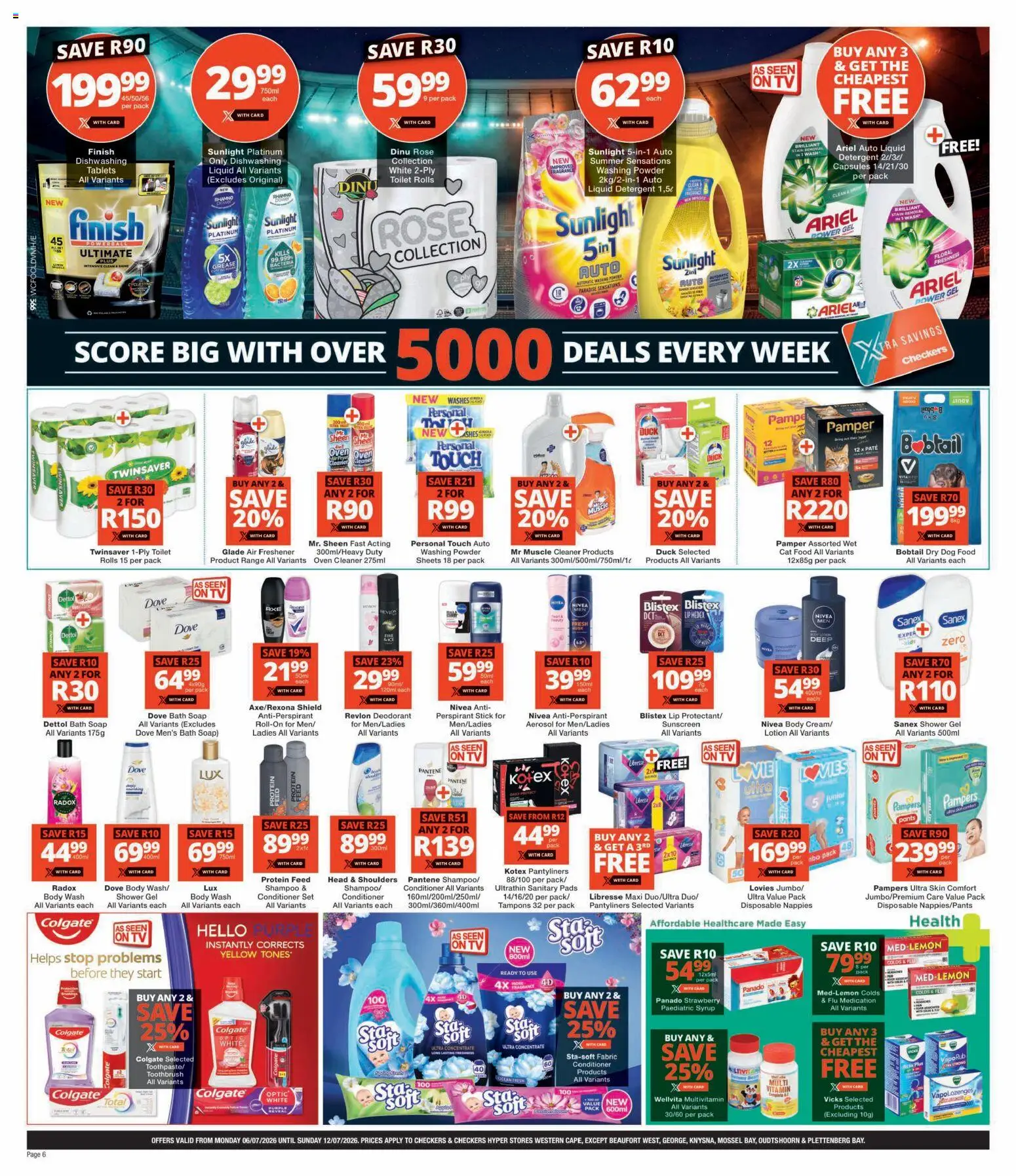 New Checkers catalogue – valid from 06/07/2026 | Page: 6 | Products: Toilet, Bath, Pads, Cat food