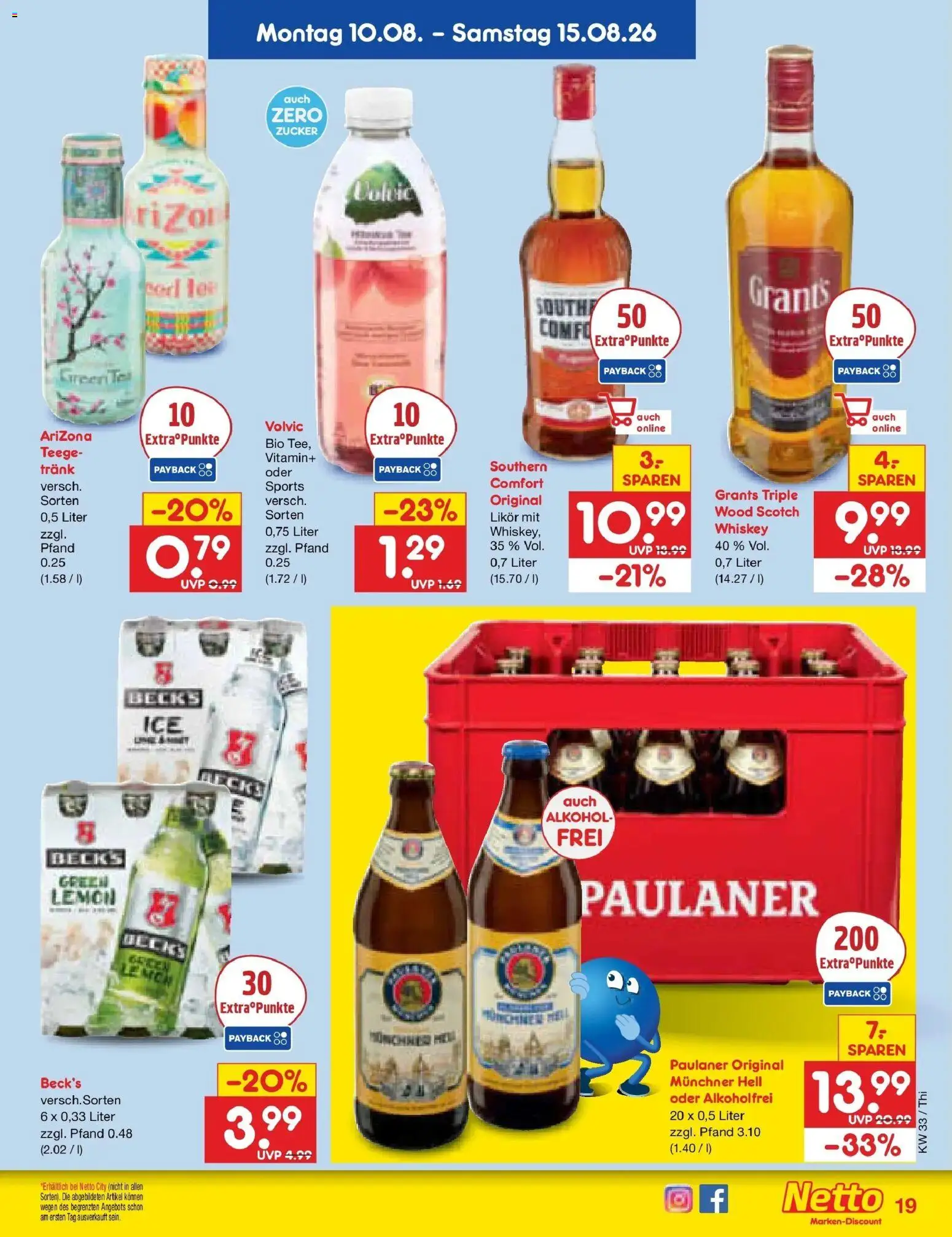 Netto Marken-Discount Prospekt Pirna (ab 10.08.2026) » Angebote | Seite: 25 | Produkte: Likör, Alkohol, Volvic, Paulaner
