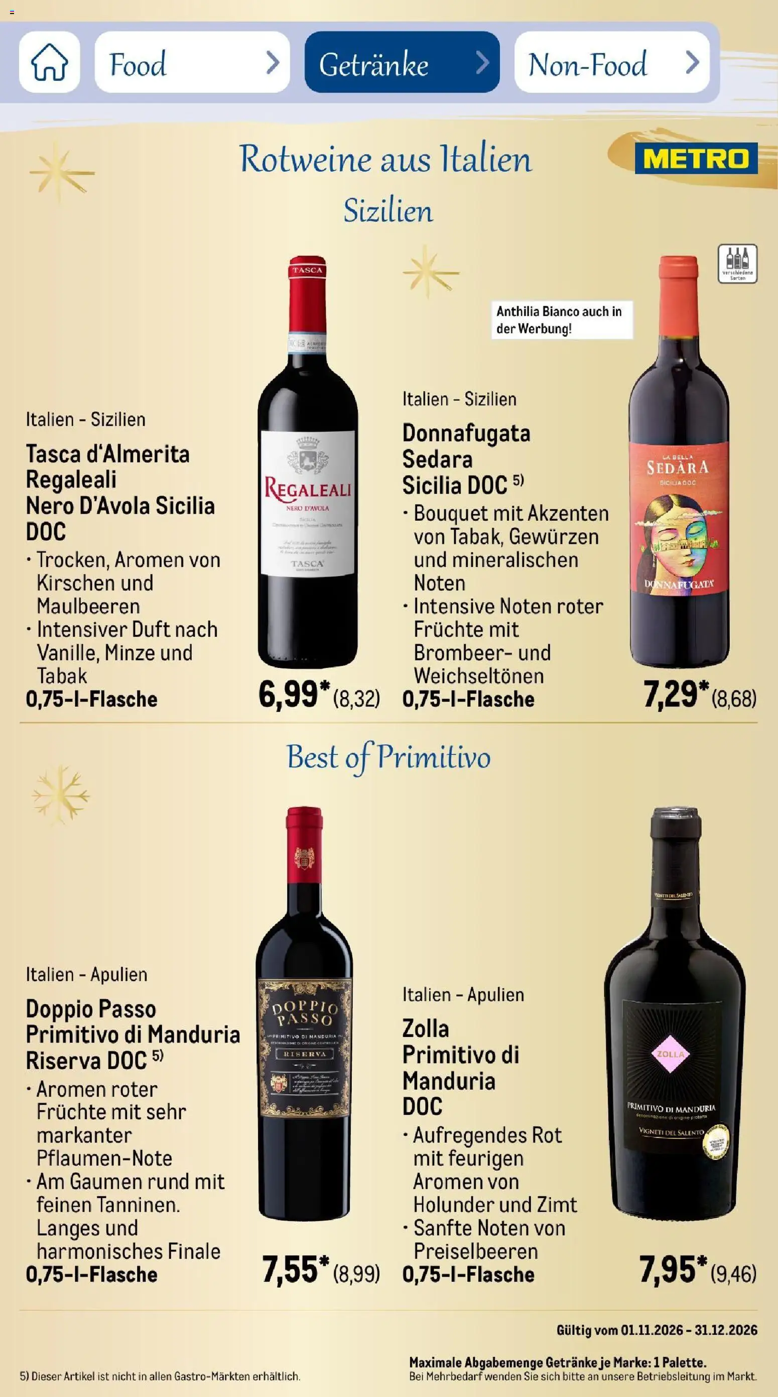 Metro Saisonkatalog Festtage voller Genuss – gültig ab 01.11.2026 | Seite: 68 | Produkte: Duft, Preiselbeeren, Kirschen, Doppio Passo
