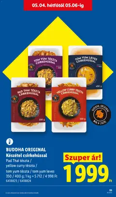 Lidl akciós újság - amely érvényes a következő dátumtól: 30.04.2026 | Oldal: 53 | Termékek: Sushi, Tészta, Készétel