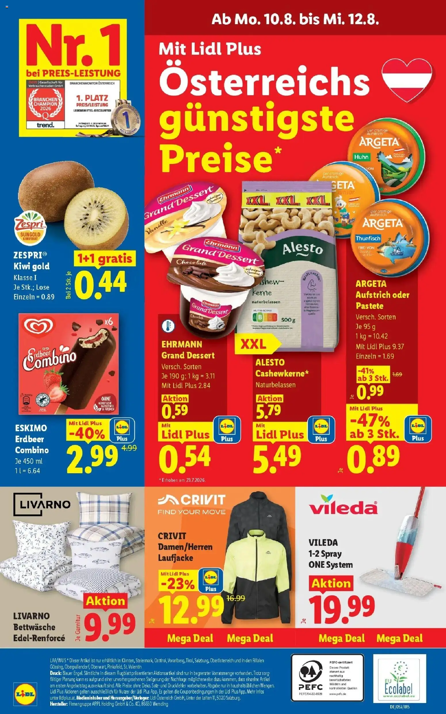 Lidl Flugblatt - Fohnsdorf, Neunkirchen, Graz ab 06.08.2026 - Angebote ab donnerstag | Seite: 30 | Produkte: Kiwi, Vanille, Pastete