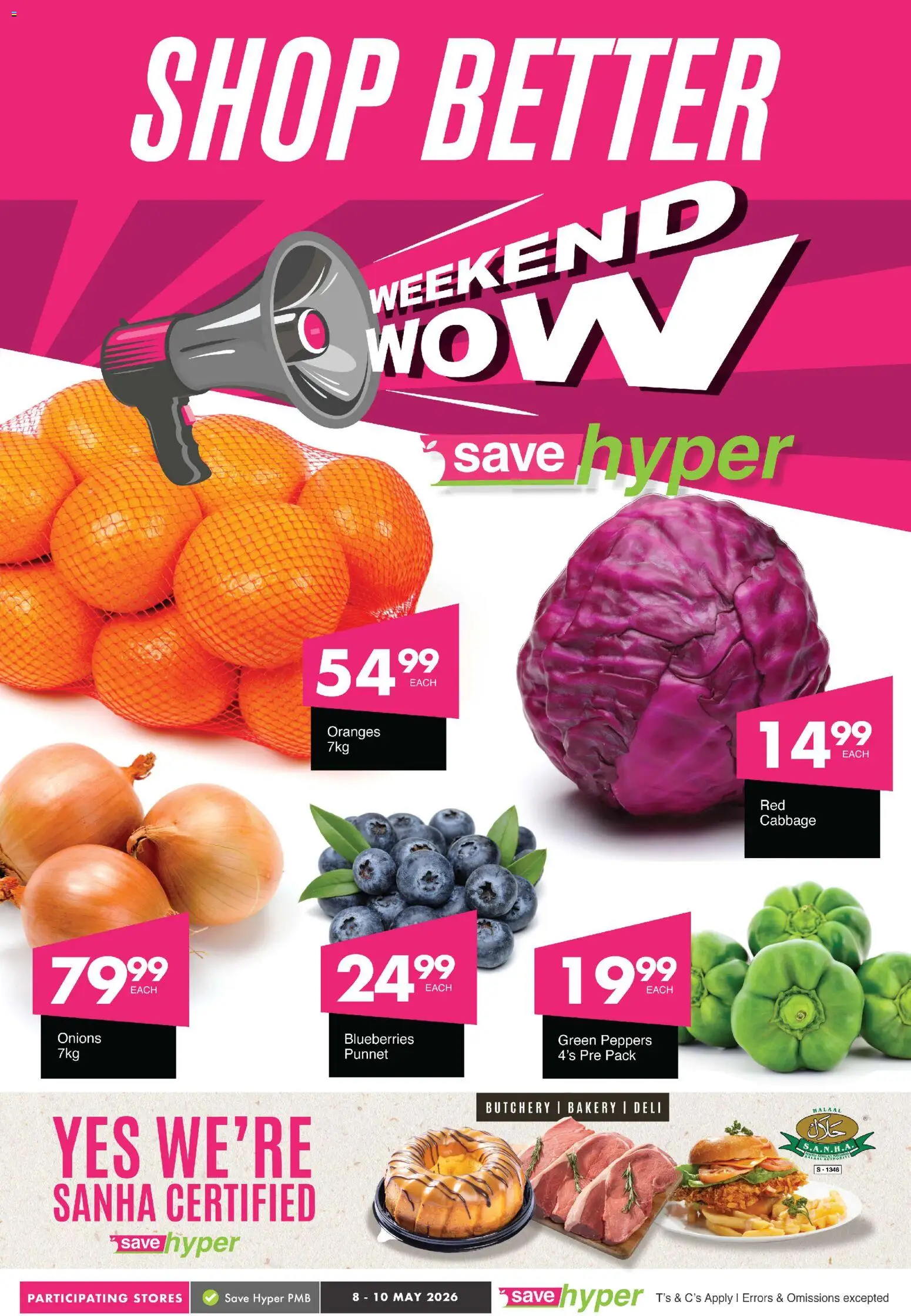 New Save catalogue – valid from 08.05.2026 | Page: 1 | Products: Blueberries, Bakery, Oranges, Onions