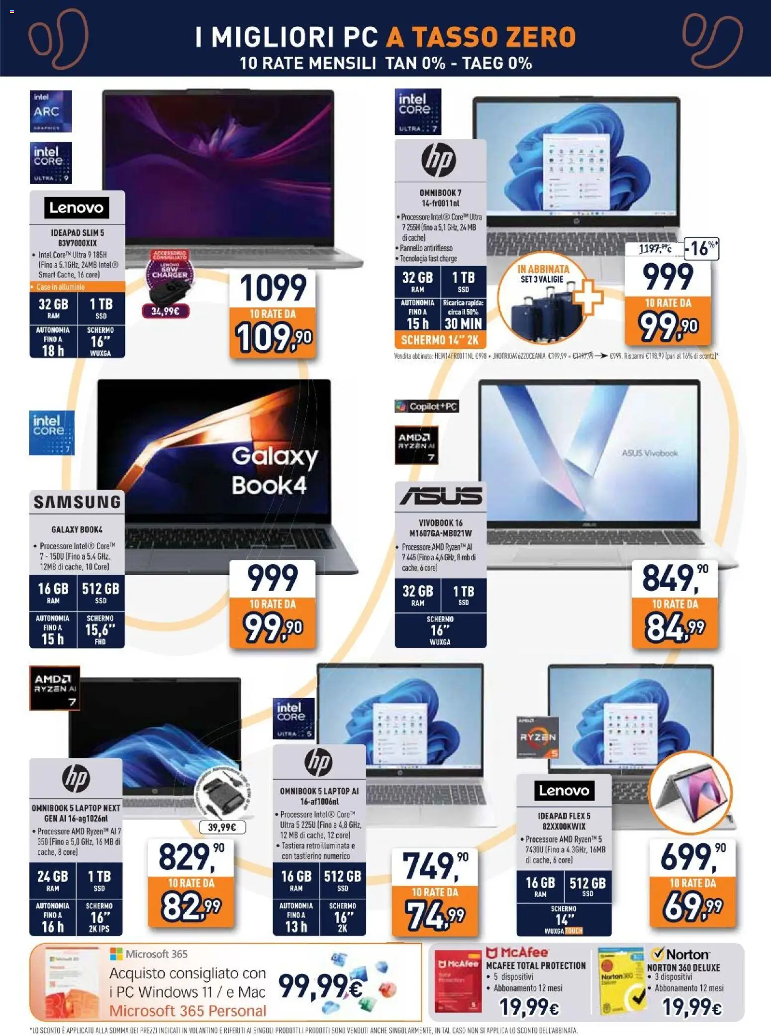 Volantino Unieuro del 01/07/2026 | Pagina: 14 | Prodotti: Schermo, PC, Tastiera, Samsung