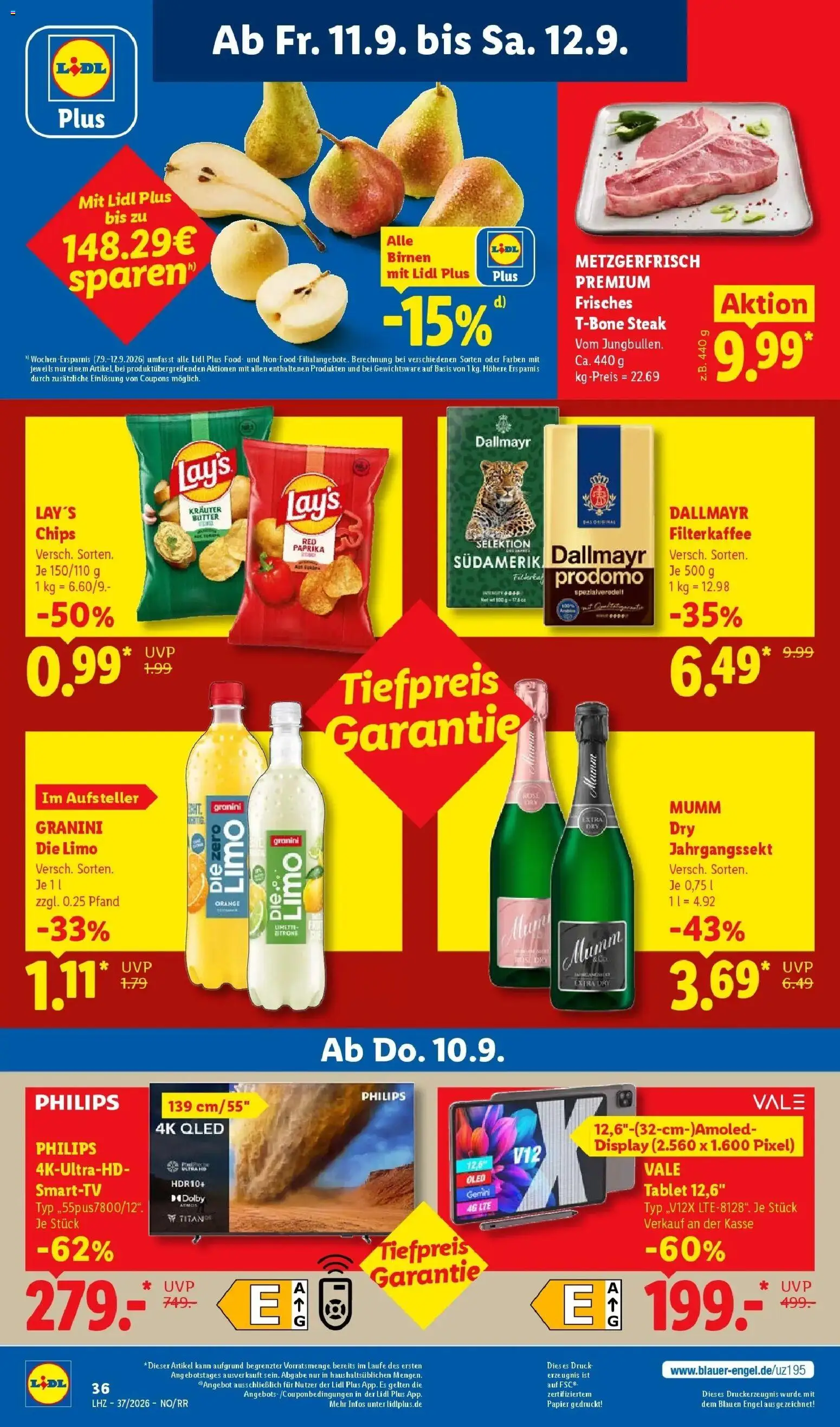 Lidl Prospekt Hagen (ab 07.09.2026) zum Blättern » Angebote | Seite: 76 | Produkte: Butter, Dallmayr, Chips, Tablet