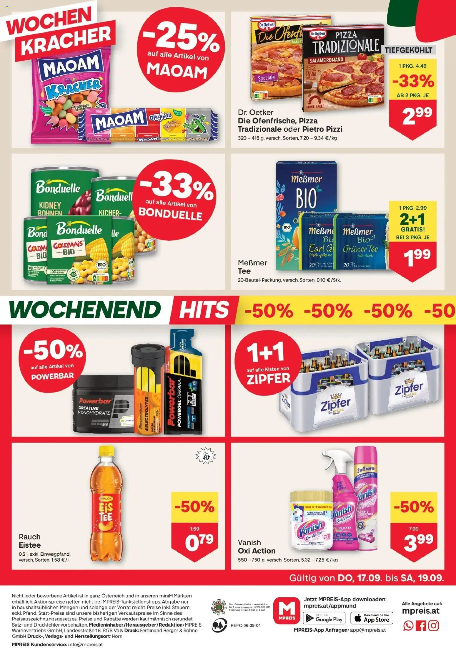 MPREIS Saalbach von 17.09.2026 - Aktuelle Angebote | Seite: 12 | Produkte: Zutaten, Pizza, Tee