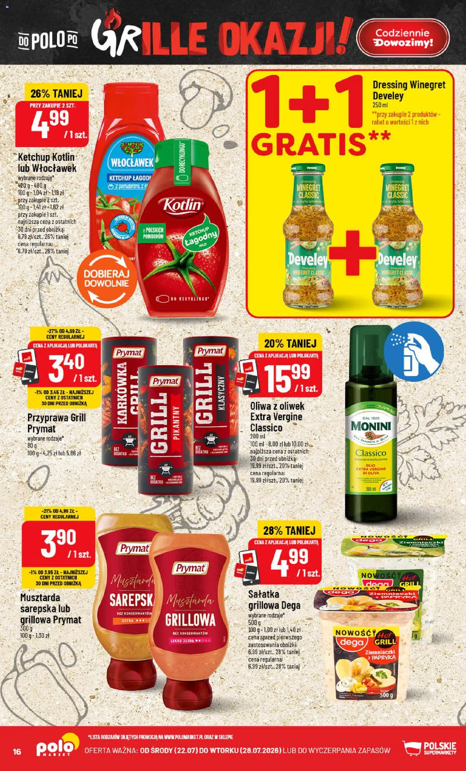 POLOmarket gazetka od 22.07.2026 | Strona: 16 | Produkty: Karkówka, Grill, Papryka, Musztarda