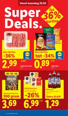 Gehakt half om half, 500 g - Voorbeeld van een folder van Lidl, geldig van 25.05.2026 | Pagina: 6 | Producten: Gehakt, Cassis, Kész piskótalap, Nescafe