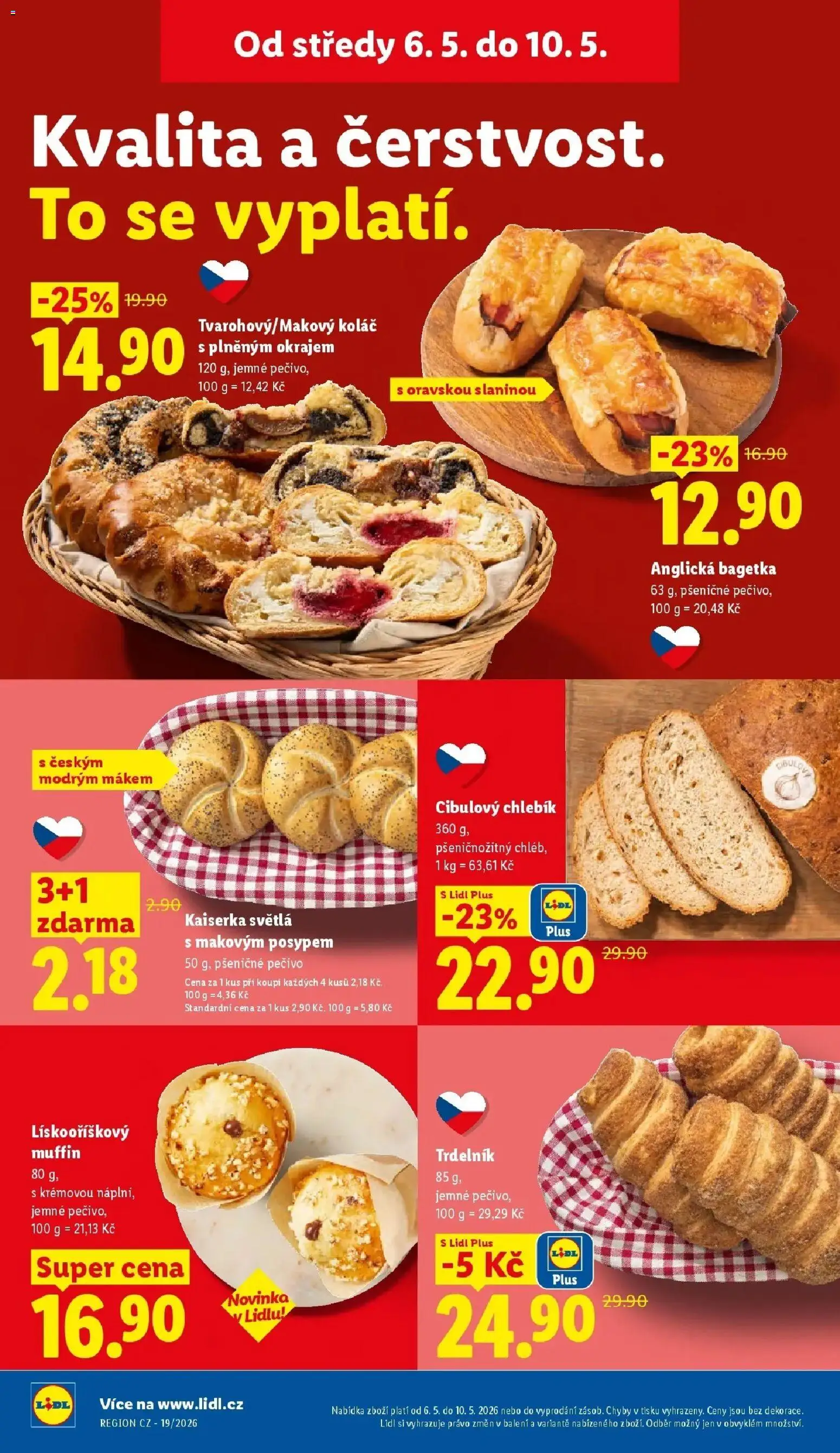 Lidl aktuální leták od 06.05.2026 | Strana: 12 | Produkty: Kaiserka, Chléb, Pečivo