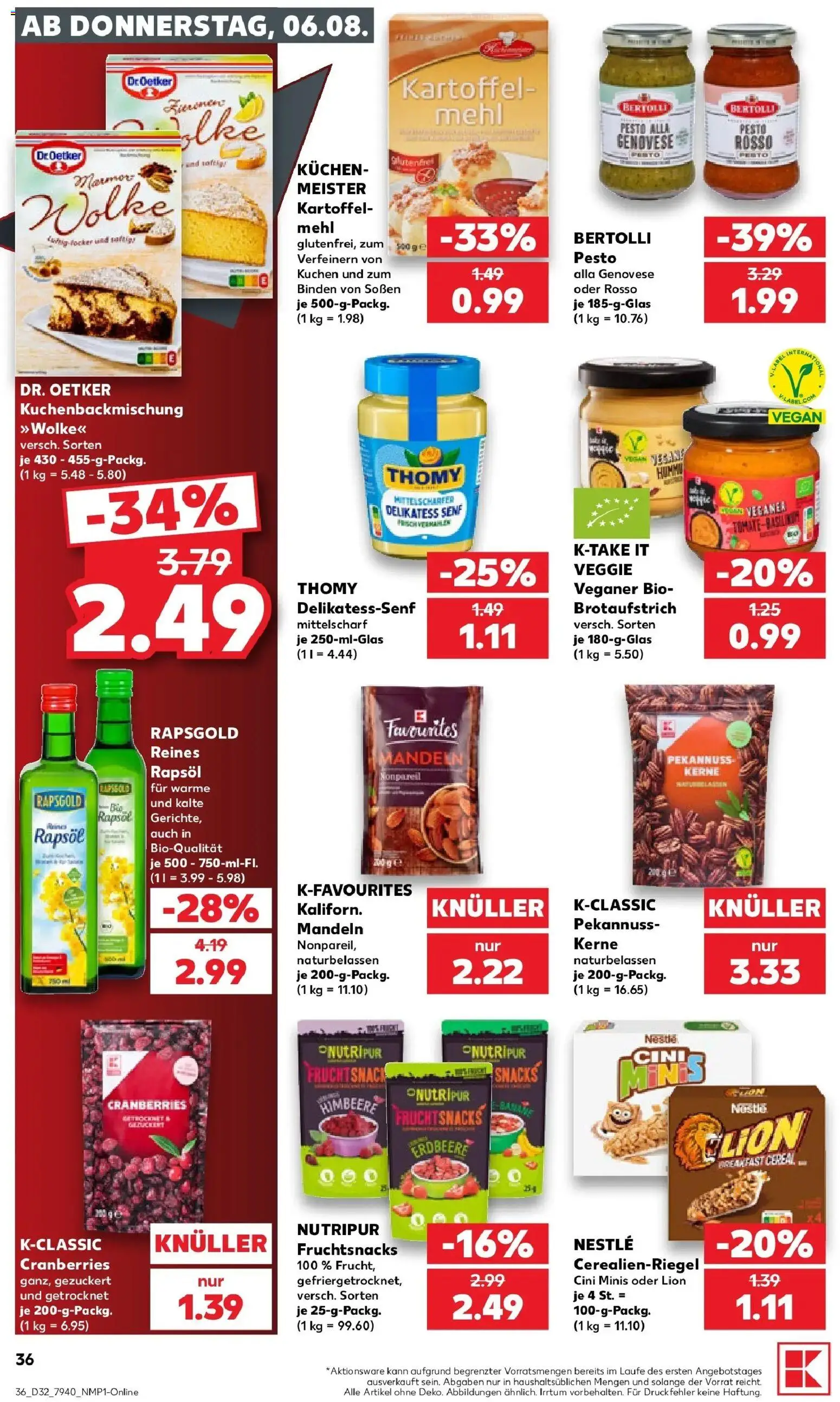 Kaufland Prospekt Wülfrath – gültig ab 03.08.2026 | Seite: 45 | Produkte: Mehl, Rapsöl, Mandeln, Himbeere