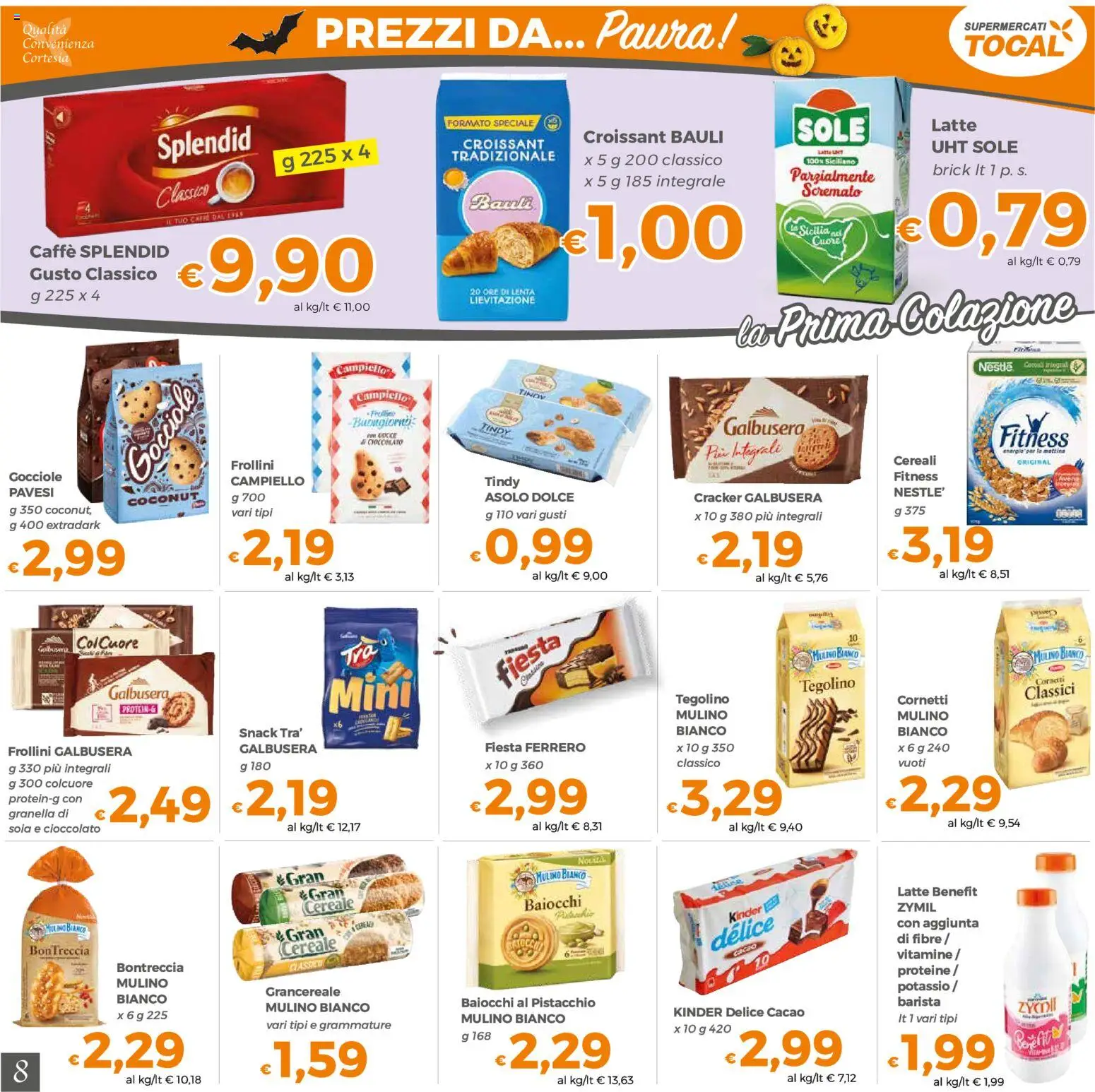 Volantino Tocal del 20/10/2026 | Pagina: 8 | Prodotti: Pistacchio, Cioccolato, Latte, Croissant