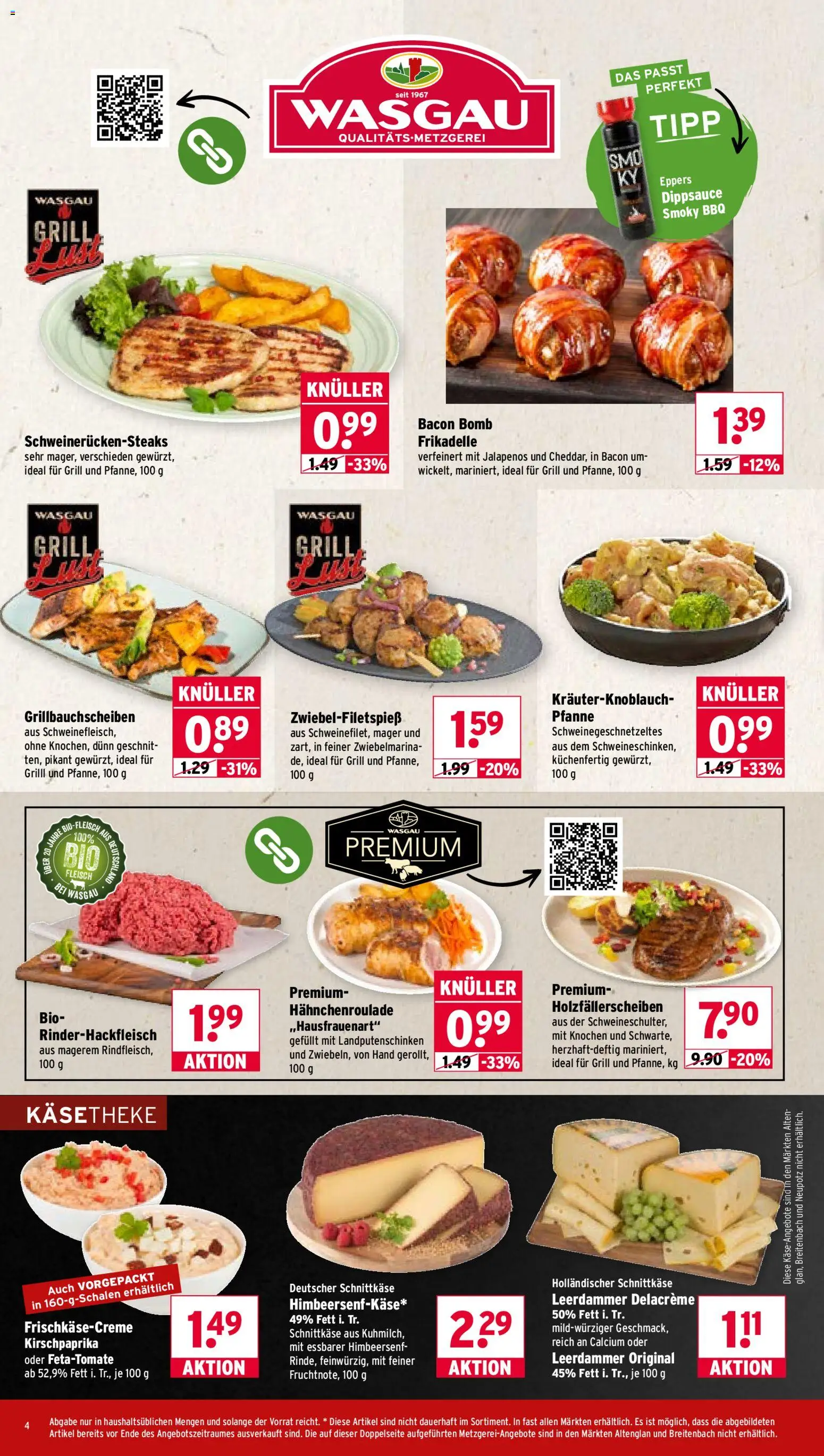 Wasgau Prospekt – gültig ab 20.07.2026 | Seite: 4 | Produkte: Grill, Leerdammer