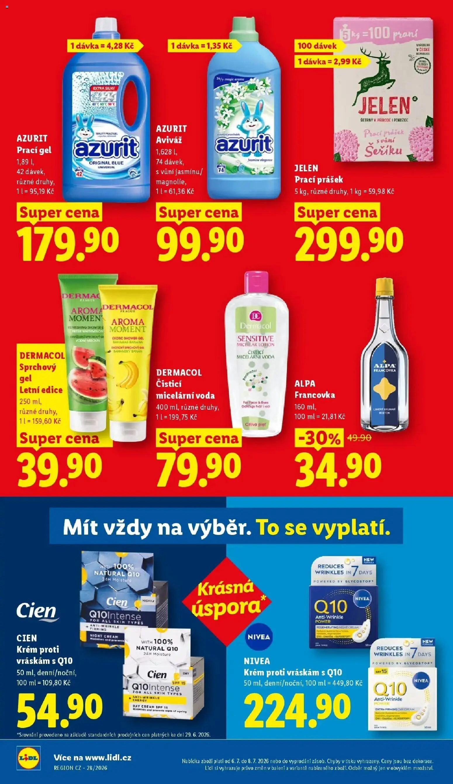 Lidl aktuální leták od 06.07.2026 | Strana: 20 | Produkty: Aviváž, Voda, Prací gel, Banán