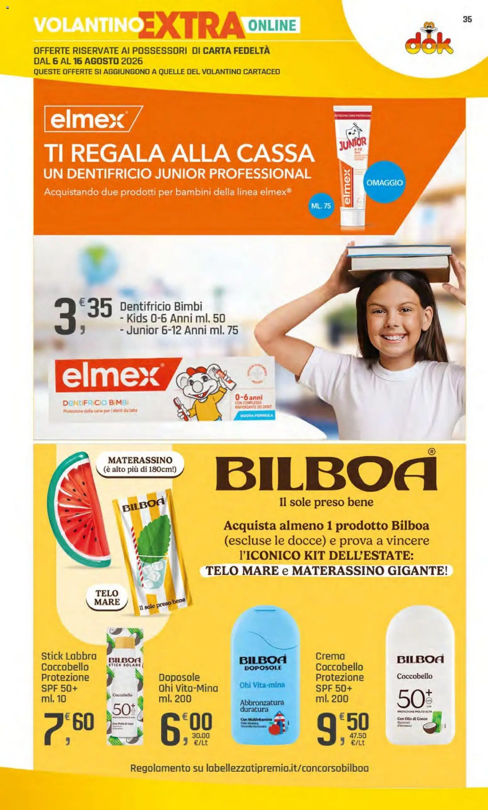 Volantino DOK del 06/08/2026 | Pagina: 35 | Prodotti: Crema, Dentifricio, Olio, Cocco