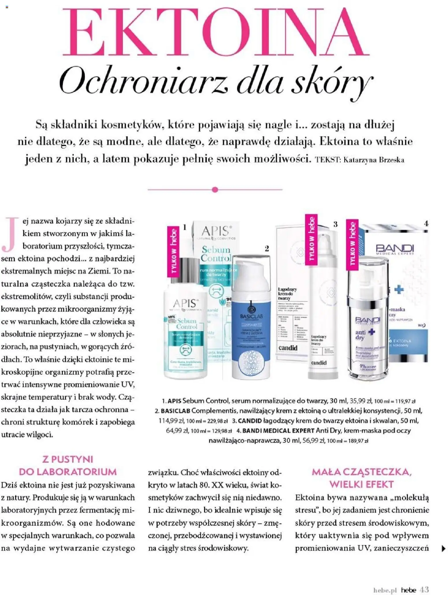 Hebe gazetka - Magazyn od 01.07.2026 | Strona: 43 | Produkty: Maska, Rum, Krem, Krem do twarzy