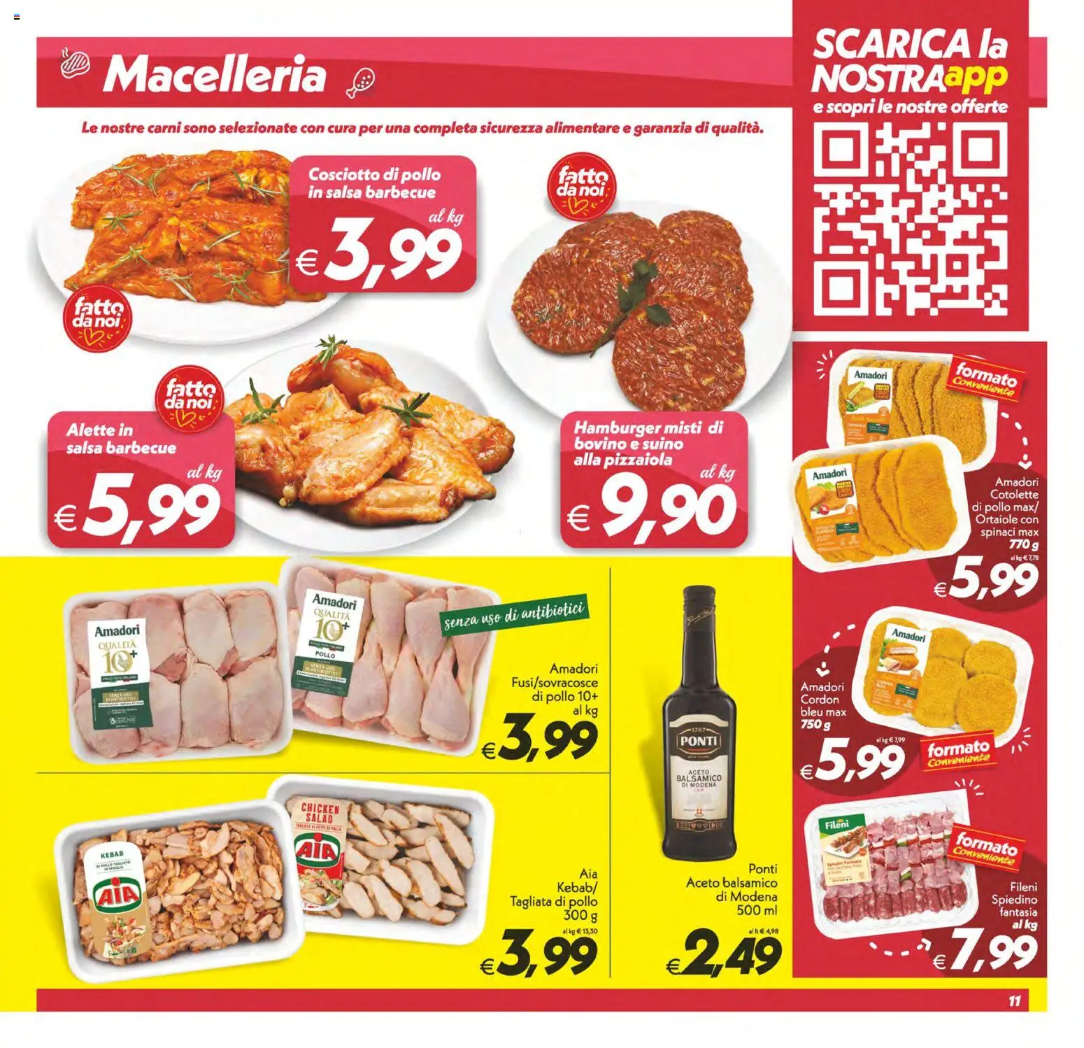 Volantino SuperConveniente del 11/08/2026 | Pagina: 11 | Prodotti: Pollo, Suino, Salsa barbecue, Hamburger