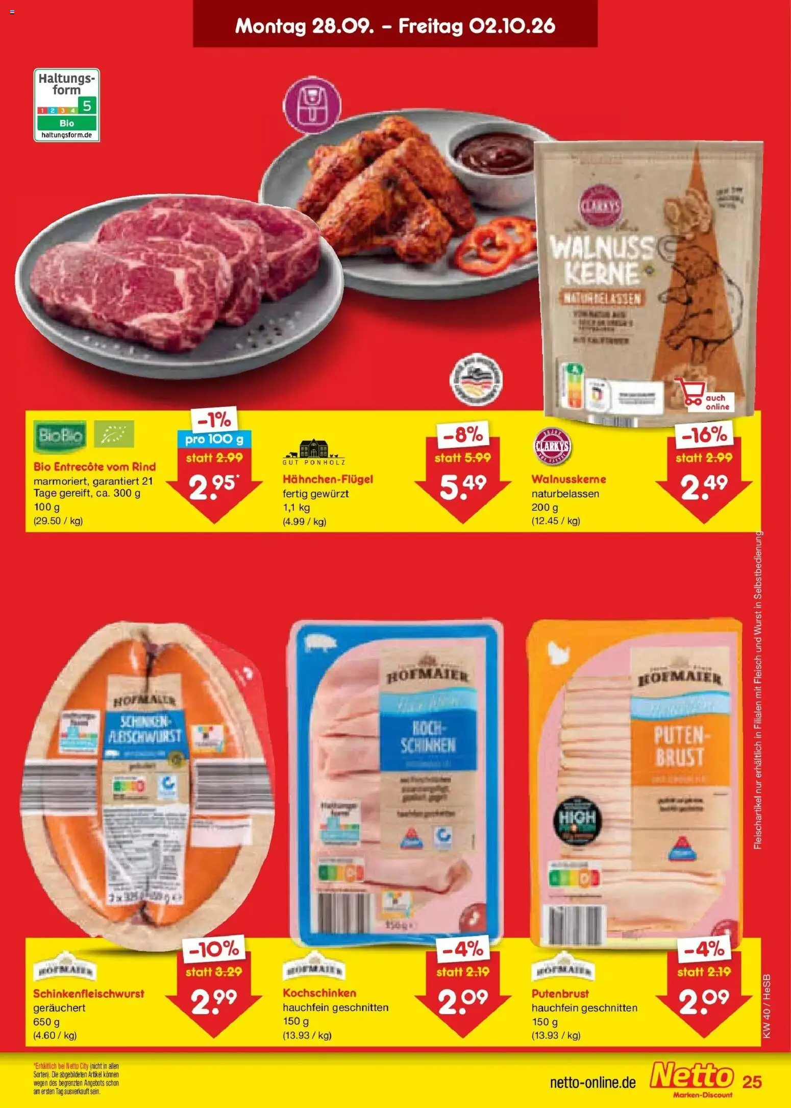 Netto Marken-Discount Prospekt Hamburg – gültig ab 28.09.2026 | Seite: 35 | Produkte: Putenbrust, Entrecote, Schinken, Fleisch