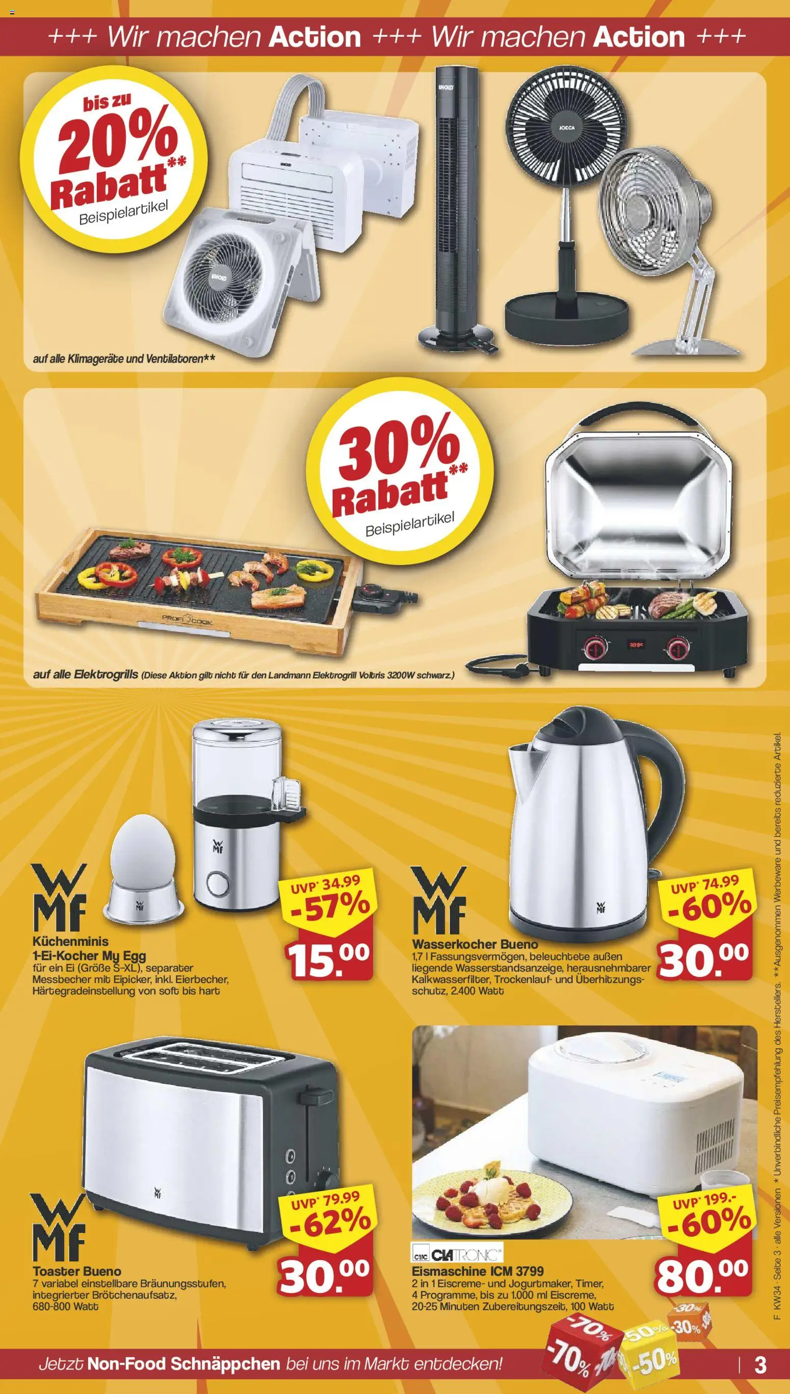 Famila Nordwest Sonderangebote – gültig ab 17.08.2026 | Seite: 3 | Produkte: Wasserkocher, Toaster, Eiscreme
