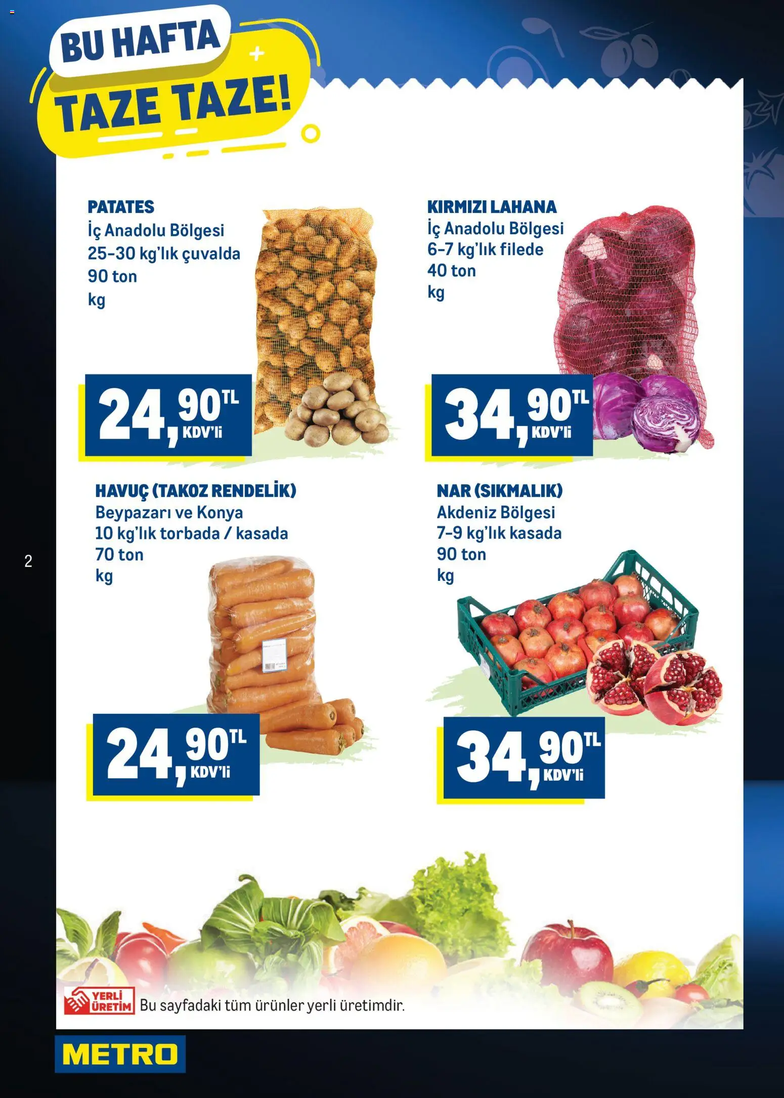 Metro Katalog - 07 Ekim 2026 tarihinden itibaren geçerlidir | Sayfa: 2 | Ürünler: Havuç, Patates, Lahana, Nar