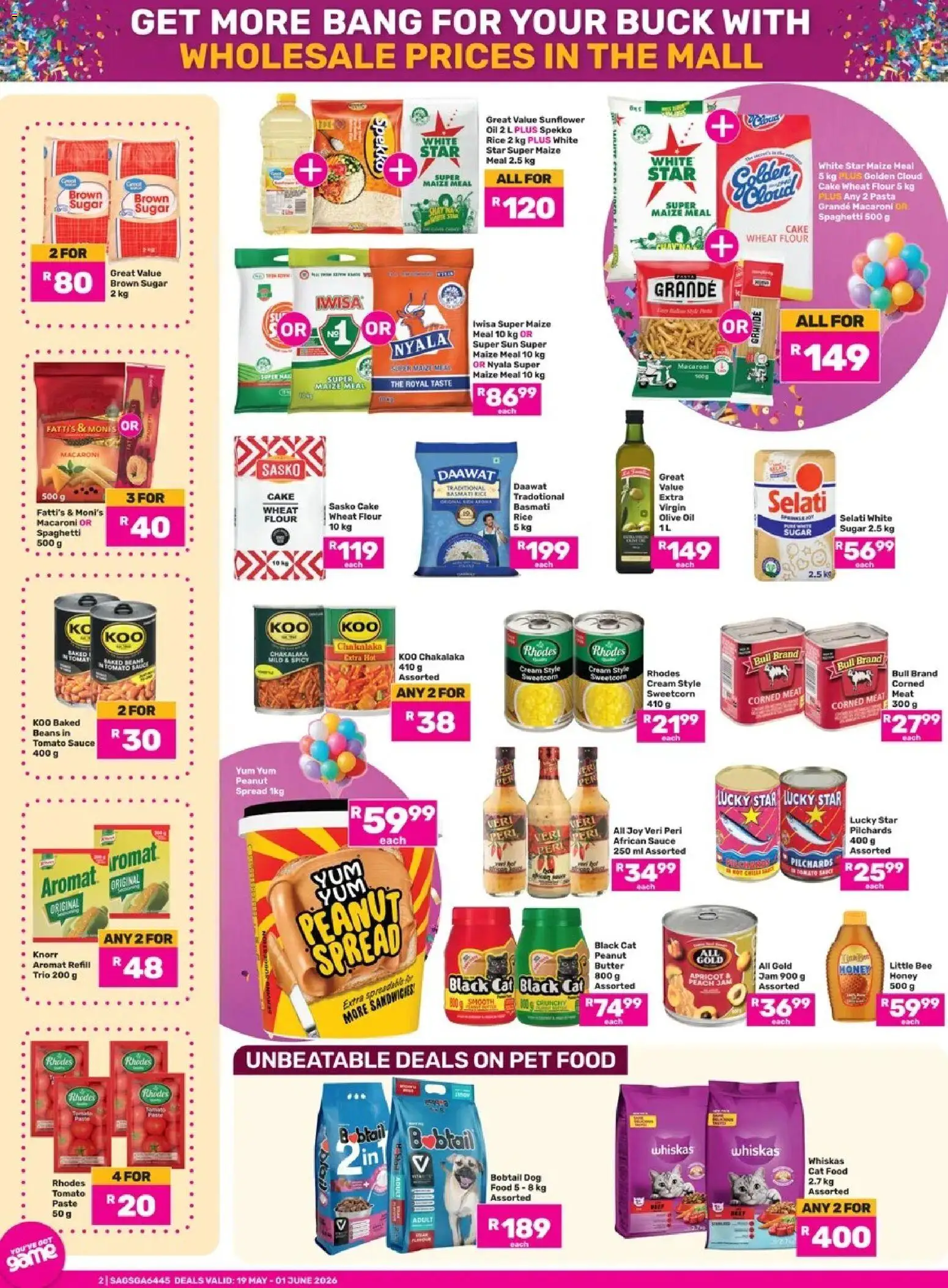 New Game catalogue – valid from 19.05.2026 | Page: 2 | Products: Pilchards, Flour, Oil, Sauce