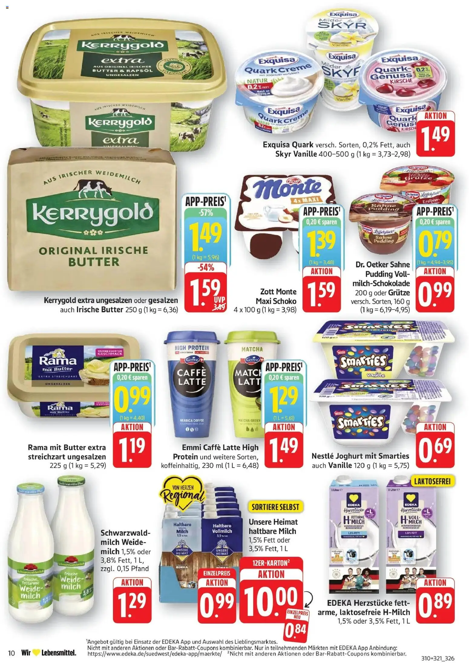 Edeka Prospekt Eislingen (ab 21.09.2026) » Angebote Online | Seite: 10 | Produkte: Milch, Butter, Joghurt, Pudding