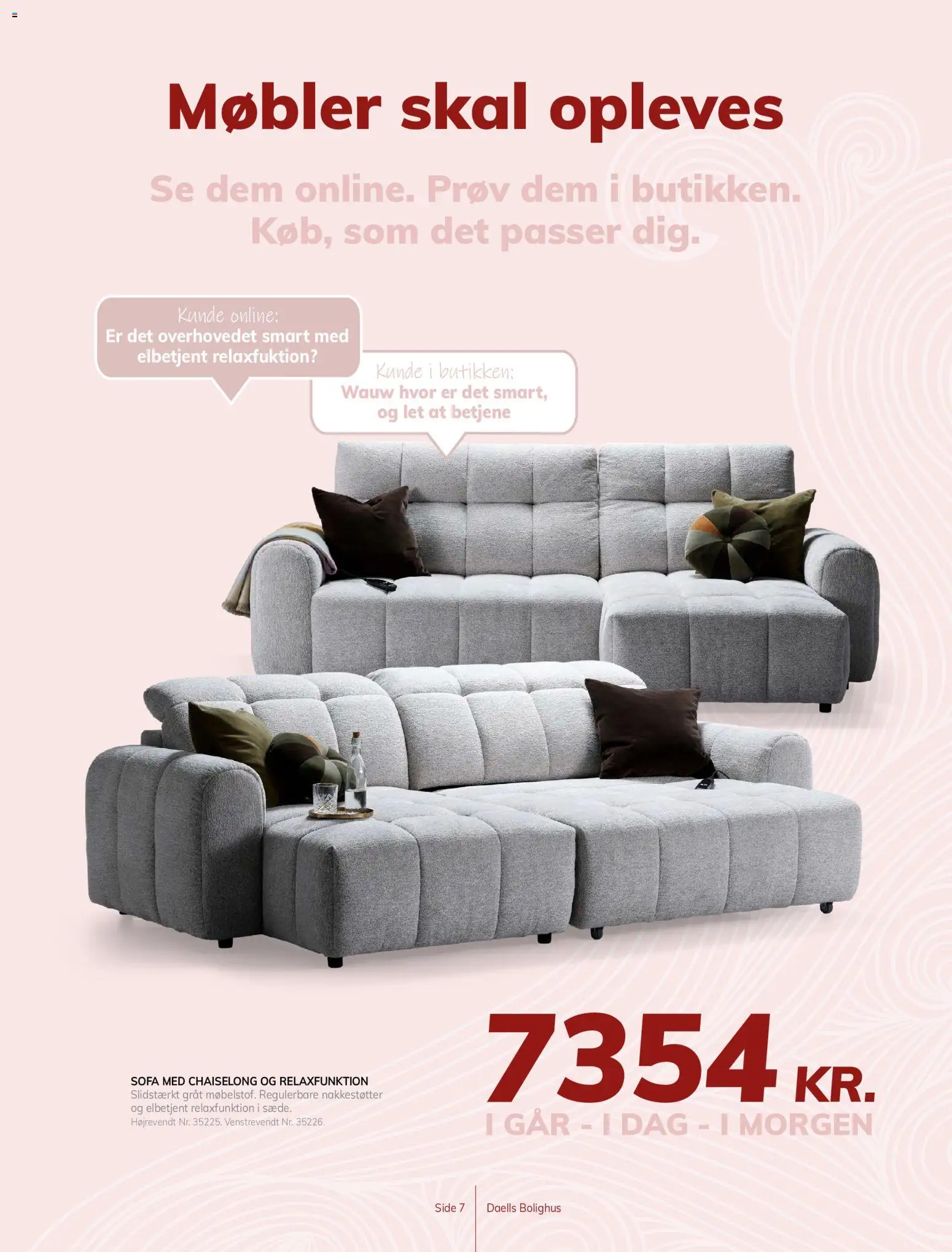 Daells Bolighus tilbudsavis – gyldig fra 29/07/2026 | Side: 7 | Produkter: Sofa, Søm