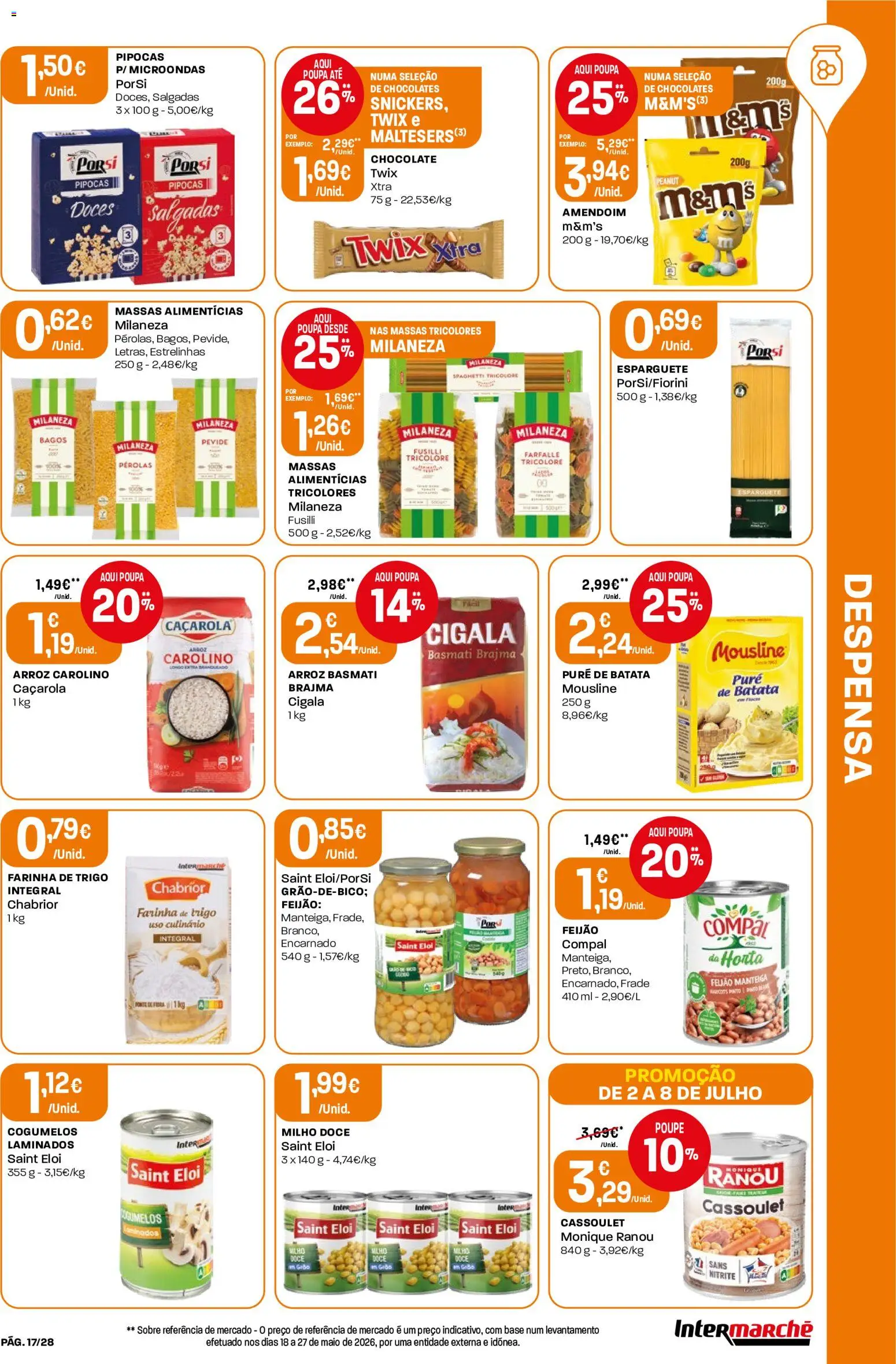Intermarché Folheto Contact │ válido de 02/07/2026 | Página: 17 | Produtos: Milaneza, Pipocas, Chocolates, Microondas