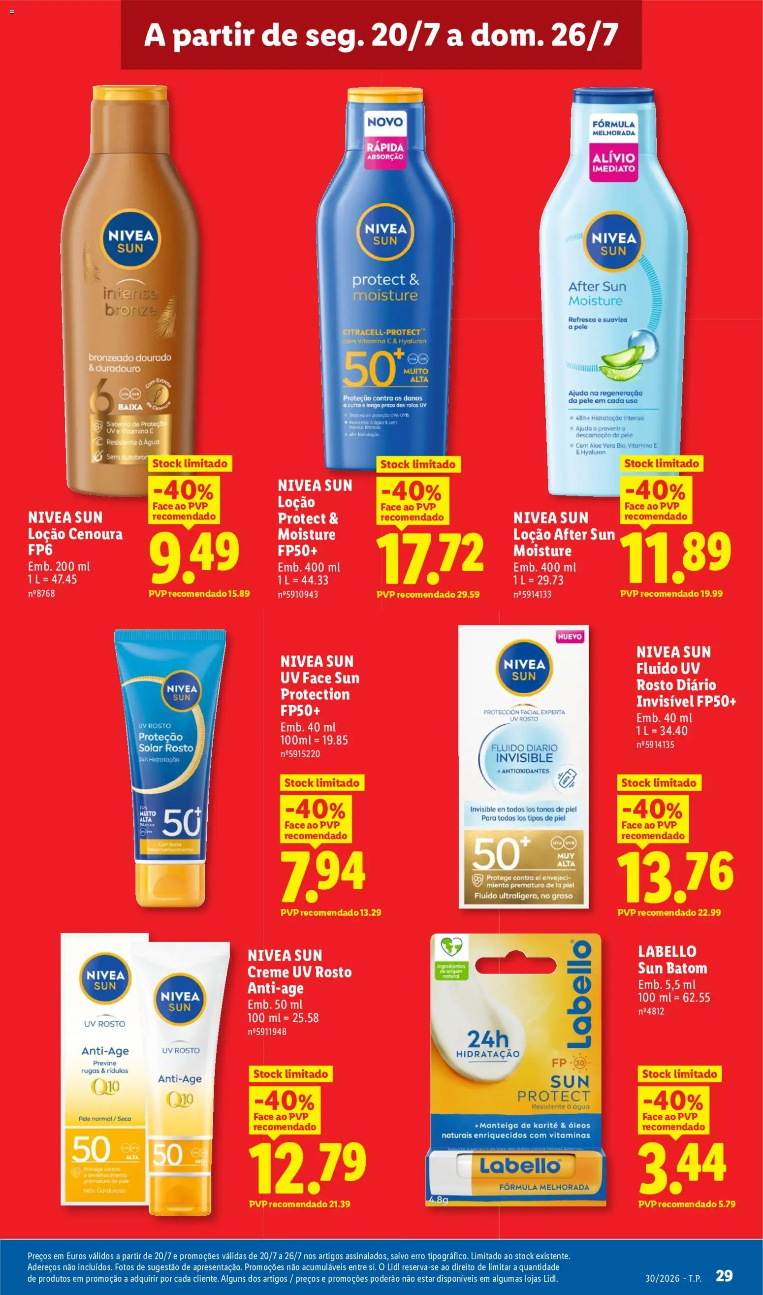 Lidl folheto │ válido de 20/07/2026 | Página: 29 | Produtos: Agua, Manteiga de karité, Cenoura, Creme
