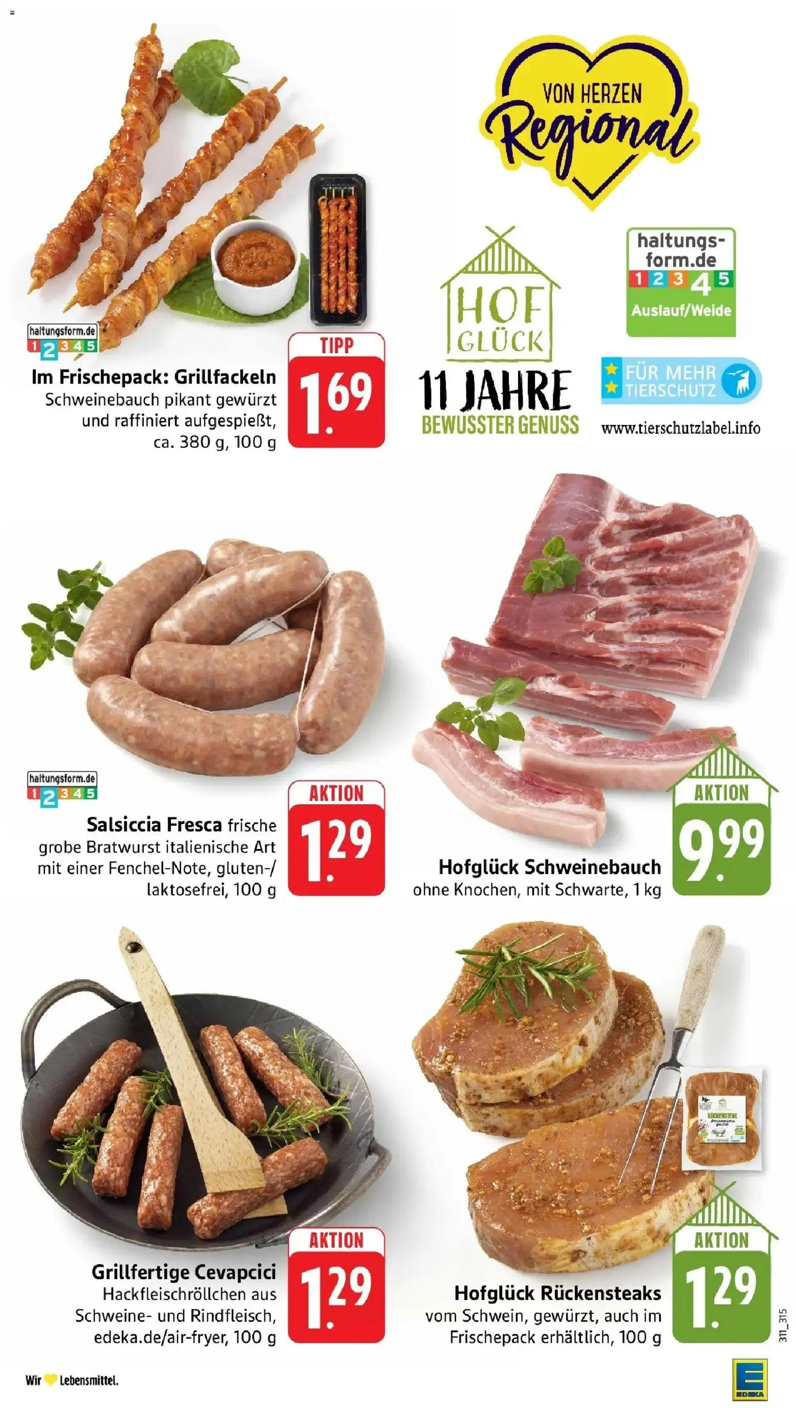 Edeka prospekt Überlingen	 – gültig ab 04.05.2026 | Seite: 15 | Produkte: Schweinebauch, Bratwurst, Cevapcici, Steak