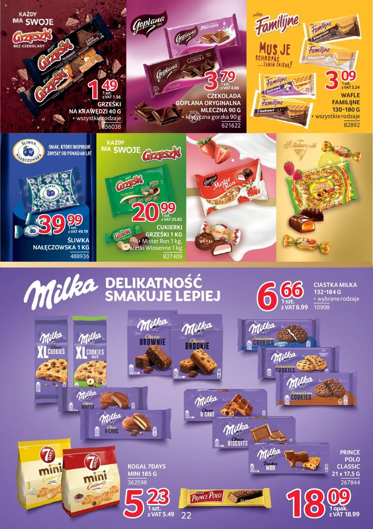 Selgros cash&carry gazetka - Markowe produkty od 18.06.2026 | Strona: 22 | Produkty: Czekolady, Wafle, Czekolada, Cukierki