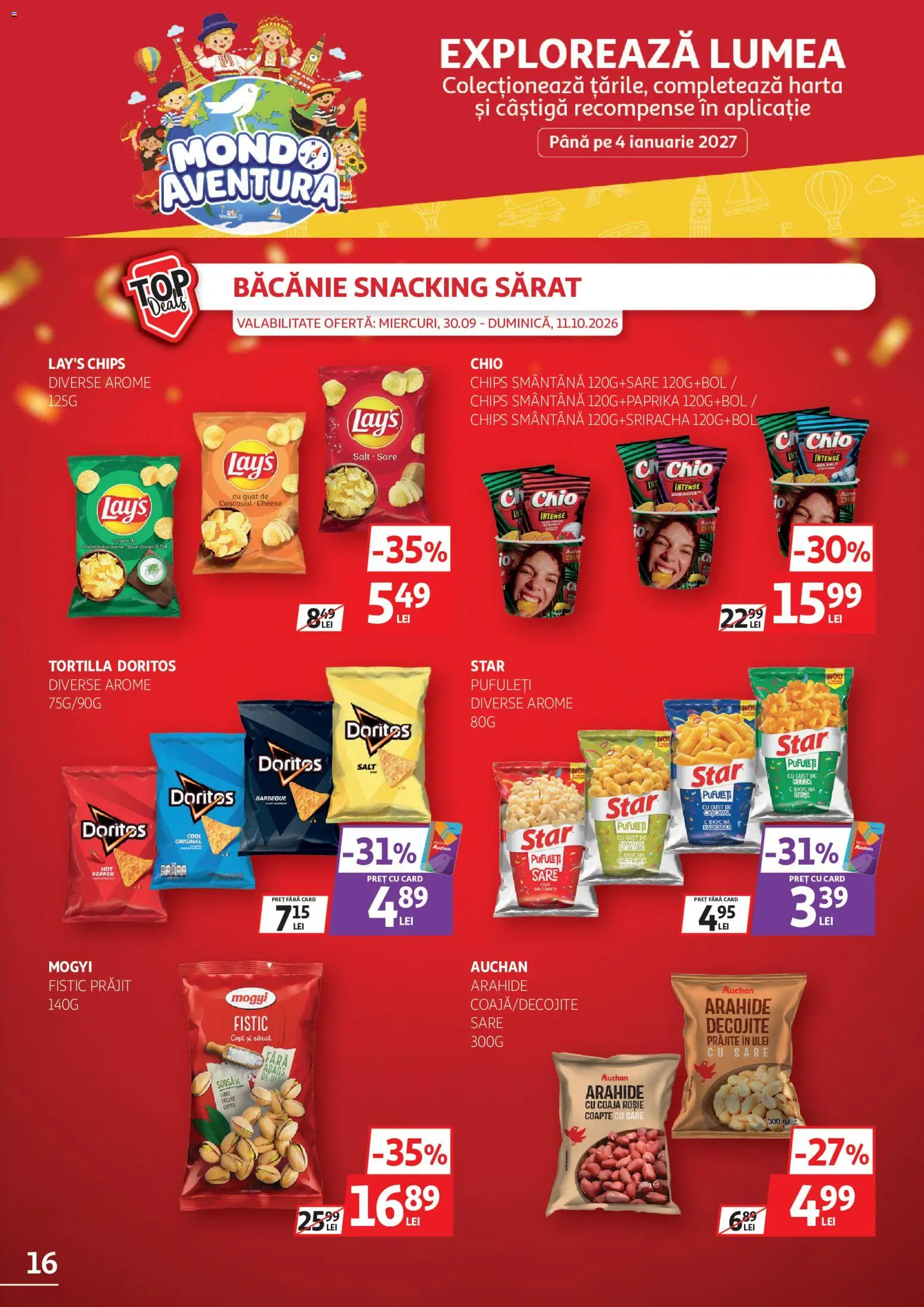 Noul catalog Auchan – valabil de la 30.09.2026 | Pagină: 16 | Produse: Ulei, Pizza, Intense, Sare