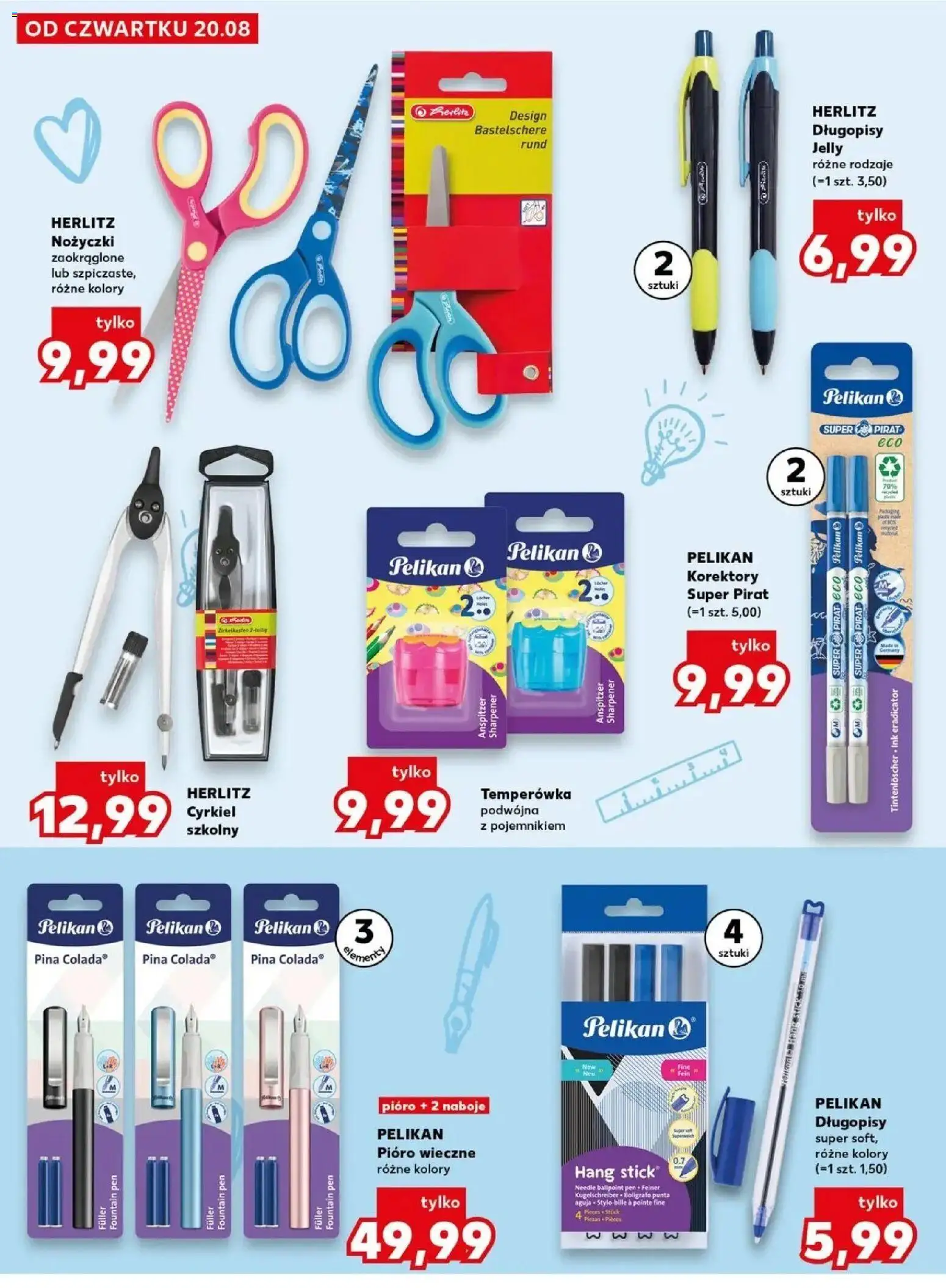 Kaufland gazetka - Wszystko do szkoły od 20.08.2026 - od jutra PDF | Strona: 24 | Produkty: Temperówka, Długopisy