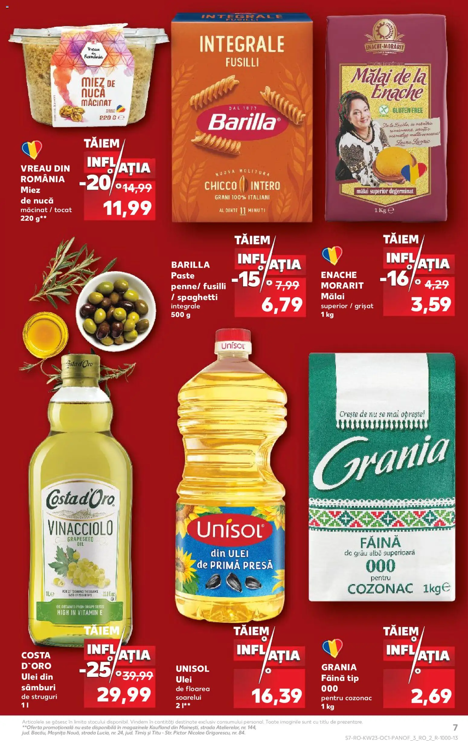 Noul catalog Kaufland – valabil de la 03.06.2026 | Pagină: 7 | Produse: Făină, Mălai, Paste, Bant