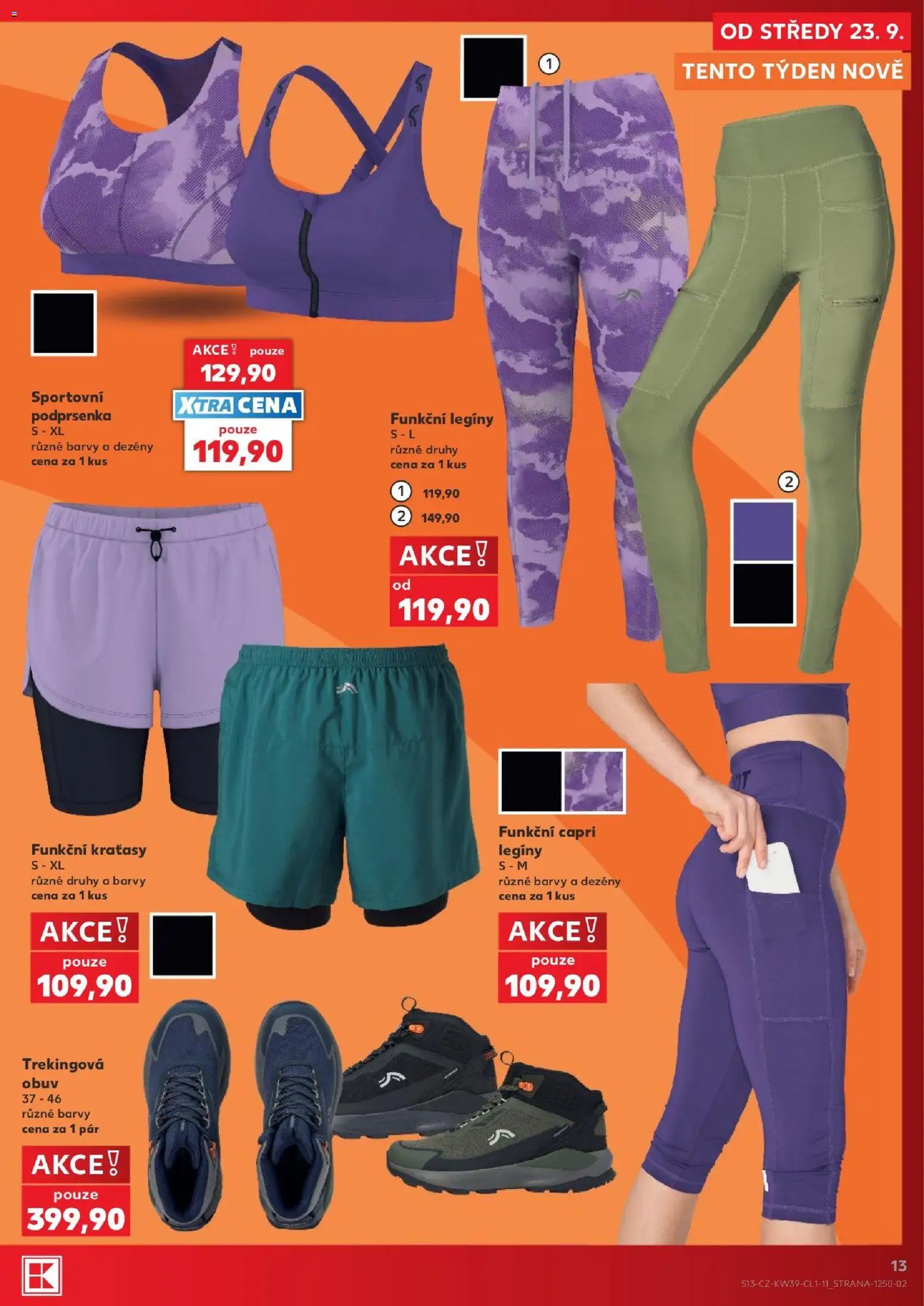 Kaufland leták - Praha 4 od 23.09.2026 | Strana: 13 | Produkty: Kraťasy, Podprsenka, Sportovní podprsenka, Barvy