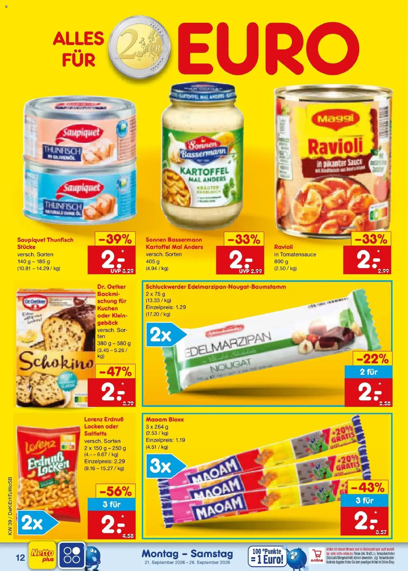 Netto Marken-Discount Prospekt Ludwigshafen-Edigheim – gültig ab 21.09.2026 | Seite: 20 | Produkte: Maggi, Thunfisch, Kuchen