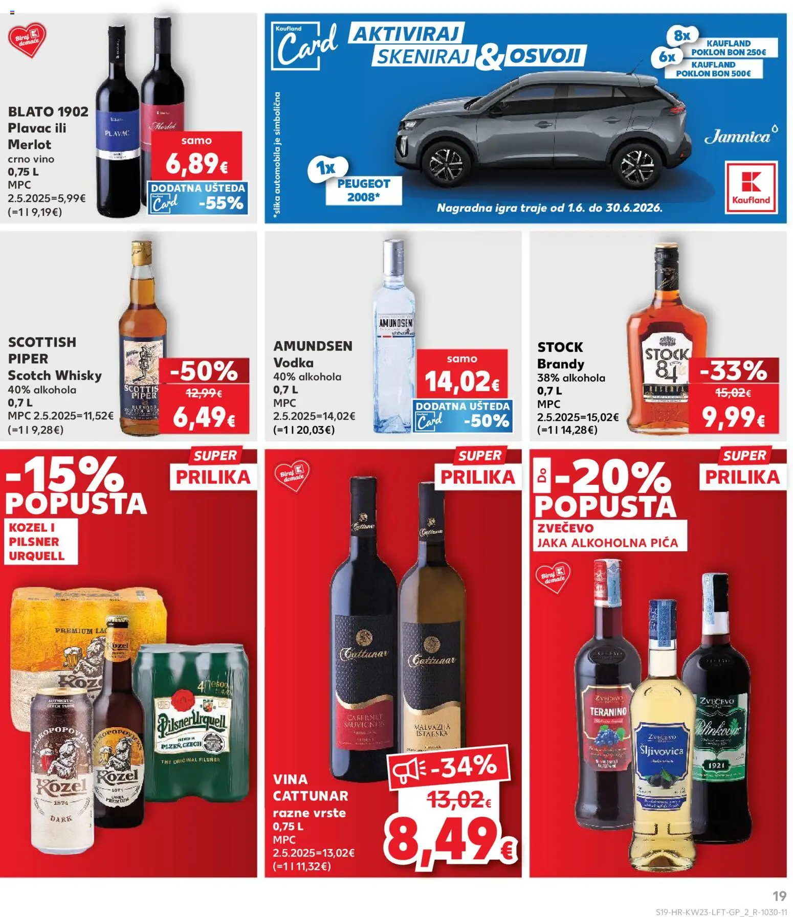 Kaufland HR akciós ujság - amely érvényes a következő dátumtól: 03.06.2026 | Oldal: 19 | Termékek: Brandy, Vodka, Whisky