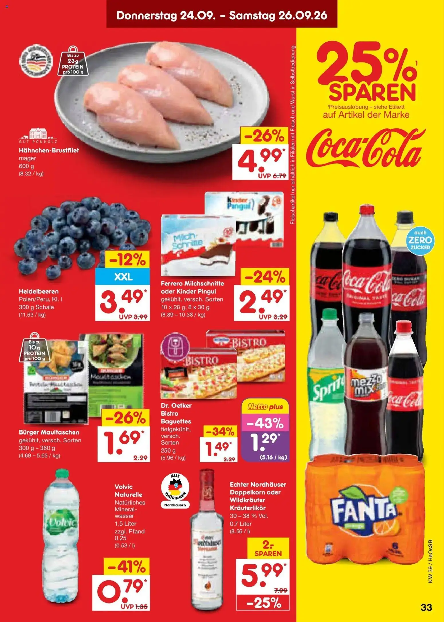 Netto Marken-Discount Prospekt Rostock – gültig ab 21.09.2026 | Seite: 45 | Produkte: Fanta, Cola, Wasser, Zucker