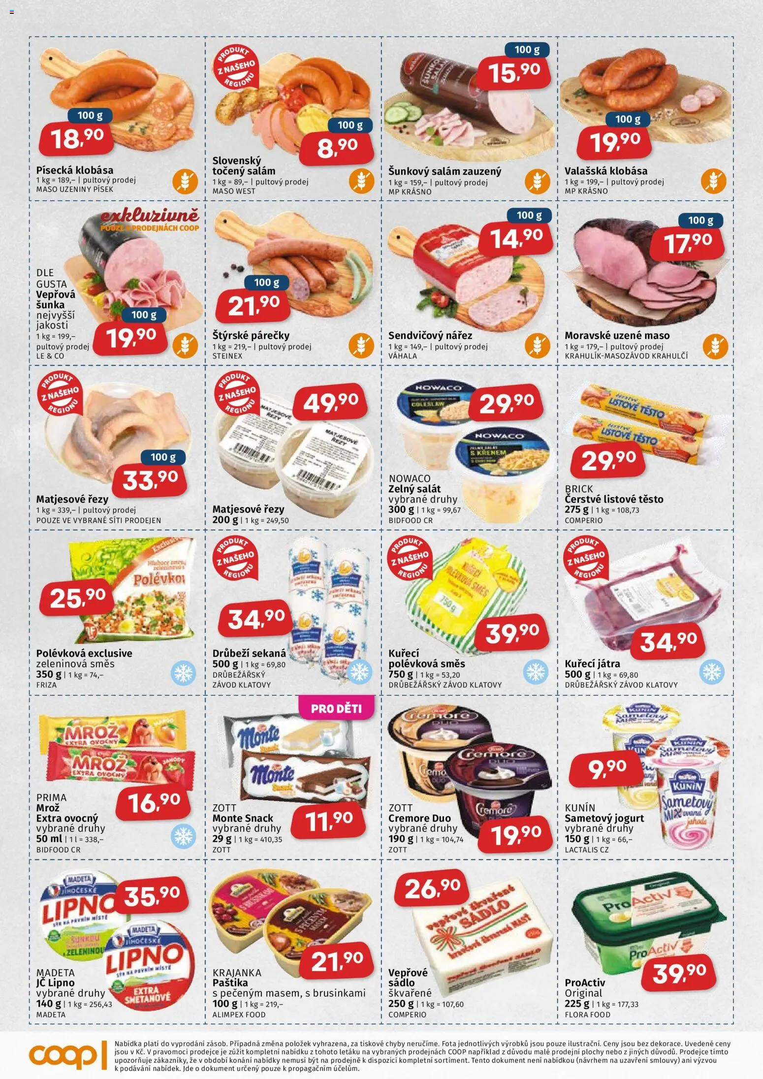 Coop leták - Západočeský region od 09.09.2026 | Strana: 2 | Produkty: Salát, Kuřecí Játra, Maso, Zeleninová směs