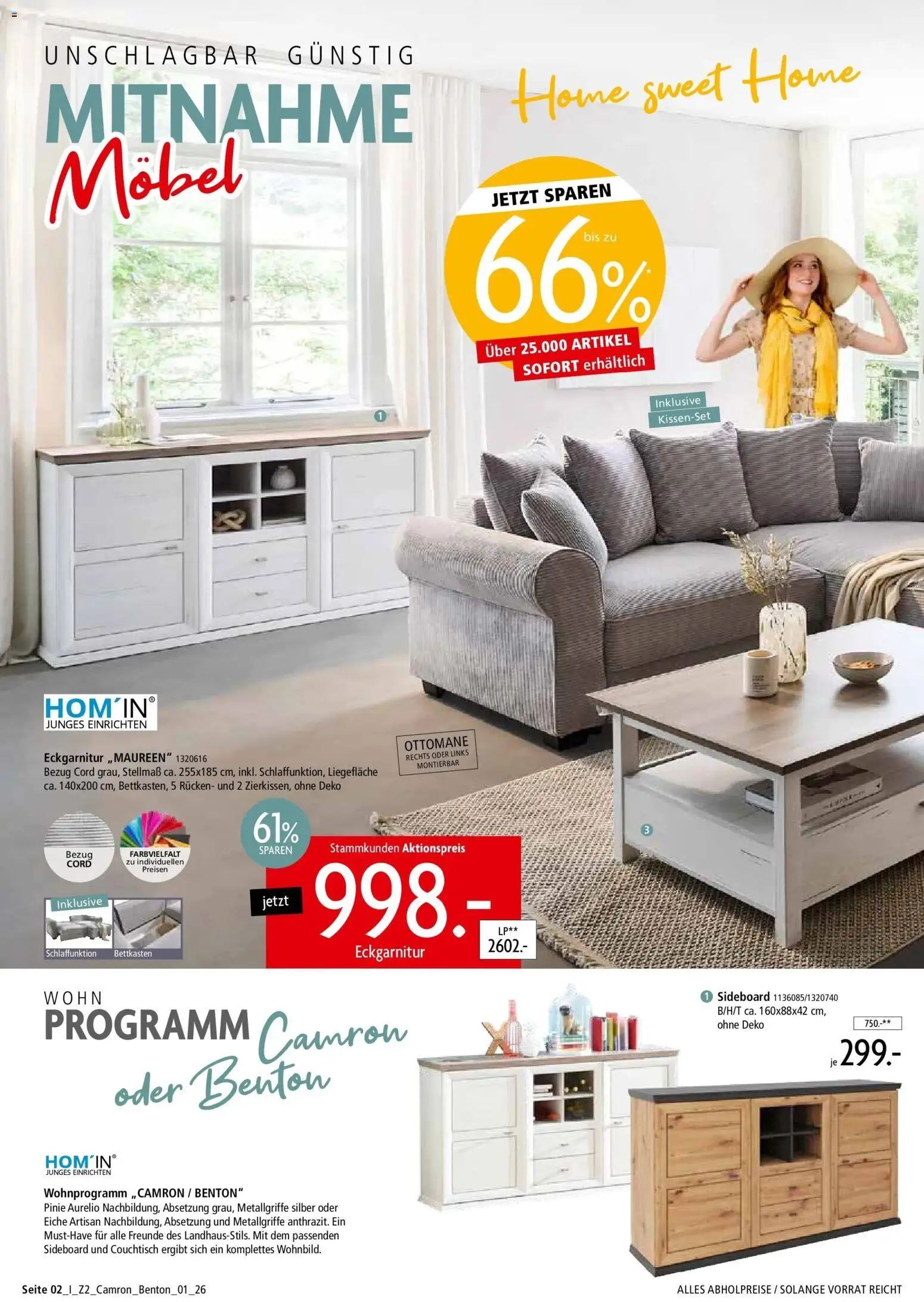 Zurbrüggen - Zurbrüggen: Mitnahme Möbel (ab 08.08.2026) zum Blättern | Seite: 2 | Produkte: Sideboard, Couchtisch