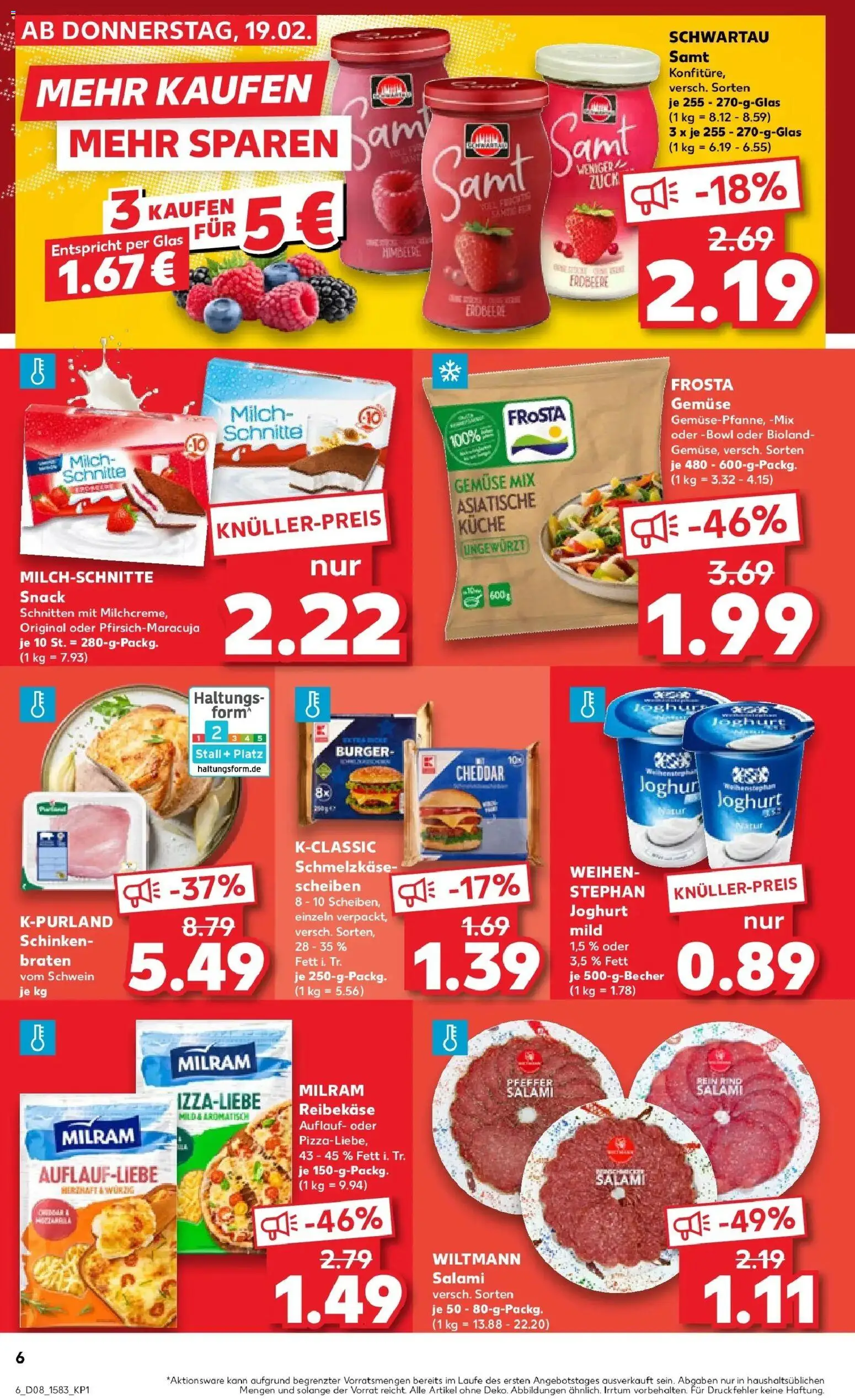 Kaufland prospekt Eschwege	 – gültig ab 19.02.2026 | Seite: 14 | Produkte: Milch, Küche, Himbeere, Schinken