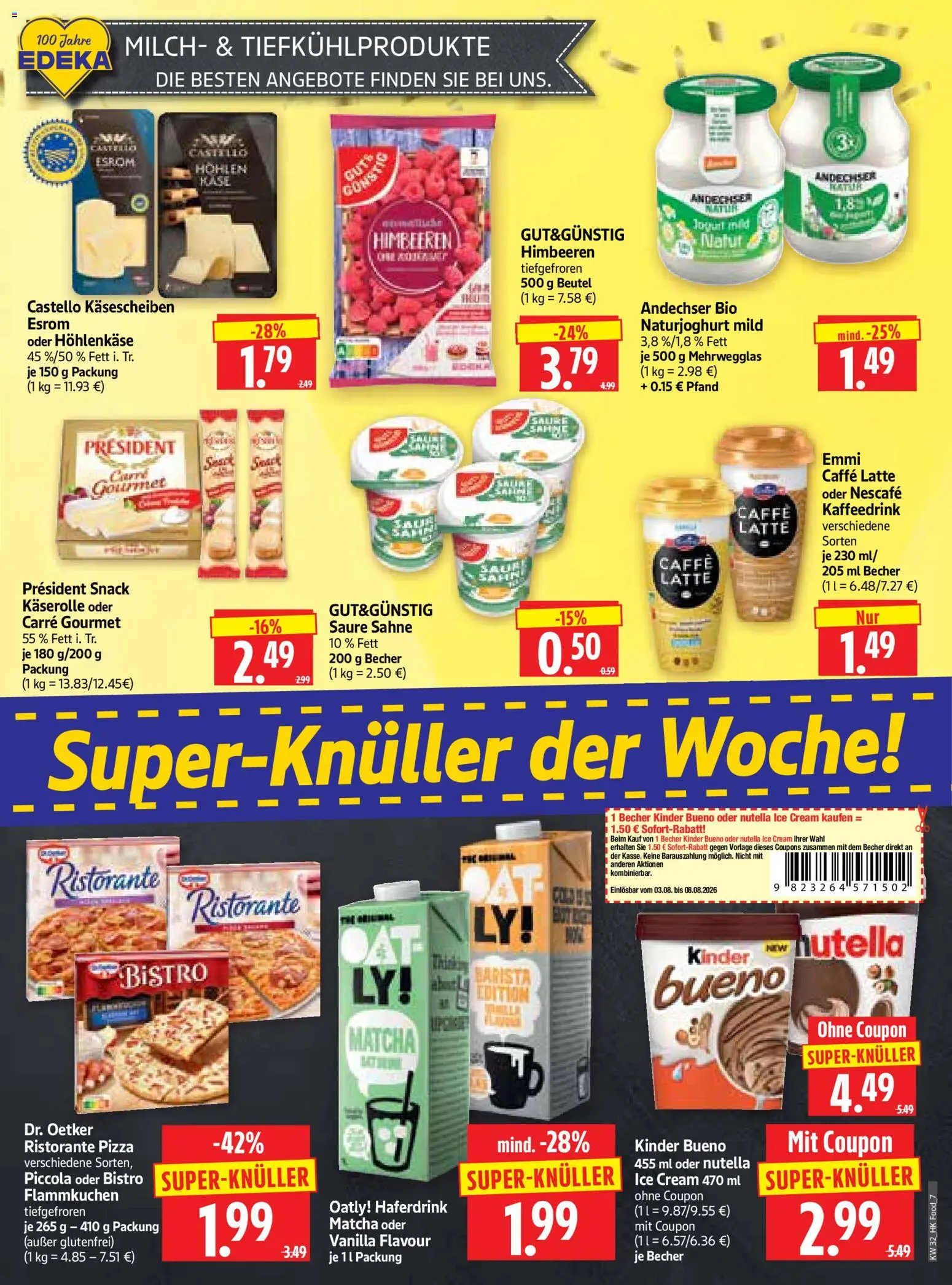 HERKULES Prospekt – gültig ab 03.08.2026 | Seite: 7 | Produkte: Nescafe, Milch, Nutella, Sahne